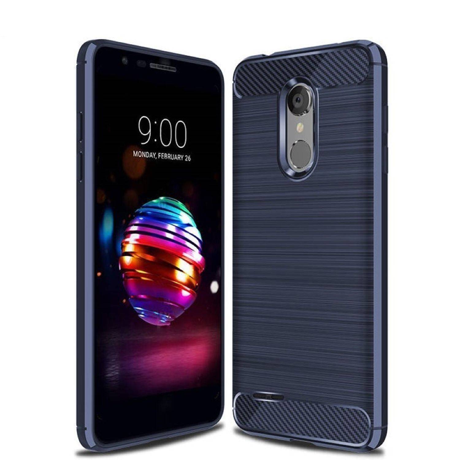 LG Zone 4 Handyhülle Carbon Optik Backcover Blau