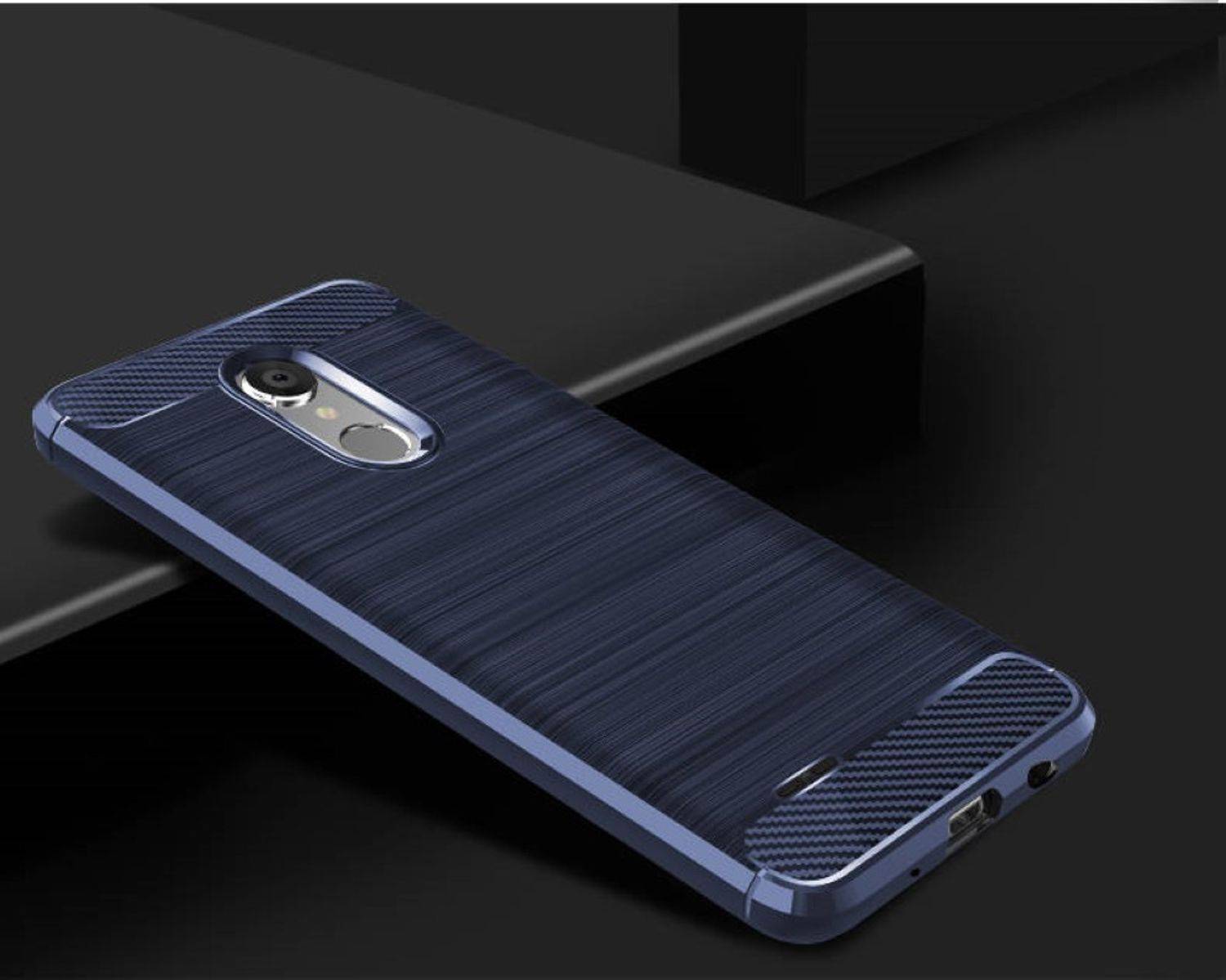 LG Zone 4 Handyhülle Carbon Optik Backcover Blau