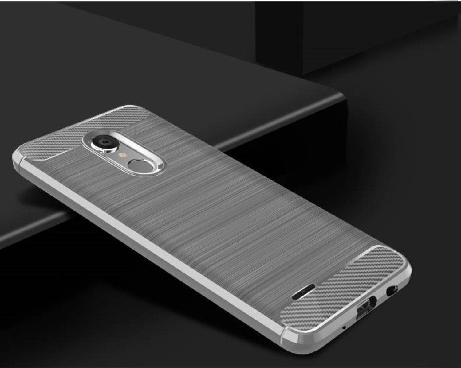 LG Zone 4 Handyhülle Carbon Optik Backcover Grau