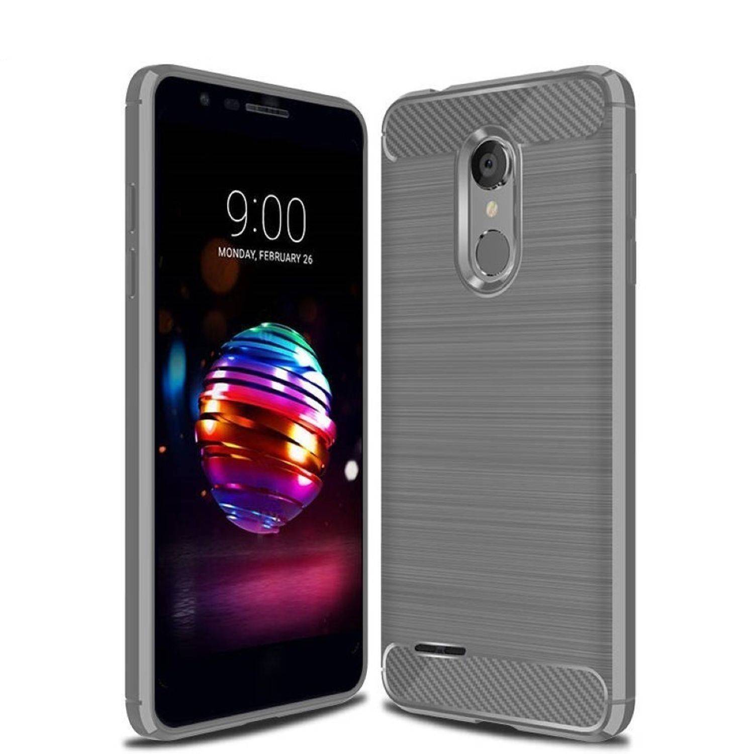 LG Zone 4 Handyhülle Carbon Optik Backcover Grau