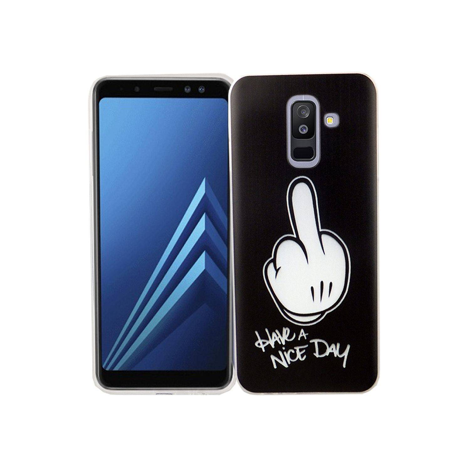 Samsung Galaxy A6 Plus (2018) Handyhülle Bumper Backcover Schwarz