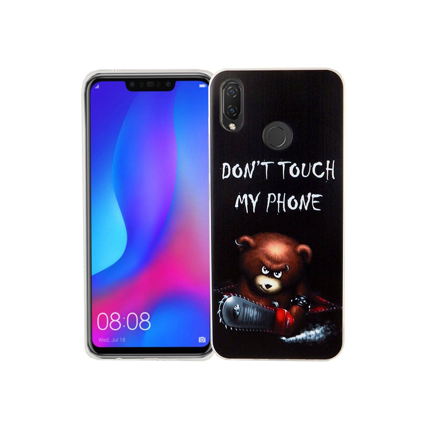 Huawei P Smart Plus Handyhülle Bumper Backcover Schwarz