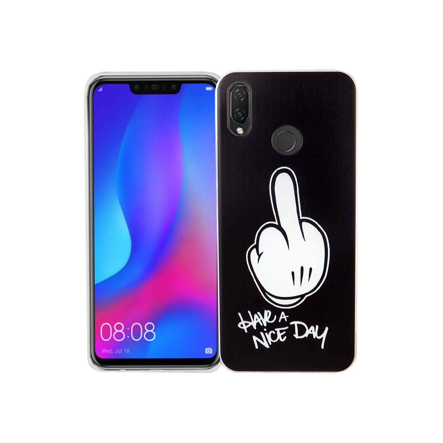 Huawei P Smart Plus Handyhülle Bumper Backcover Schwarz