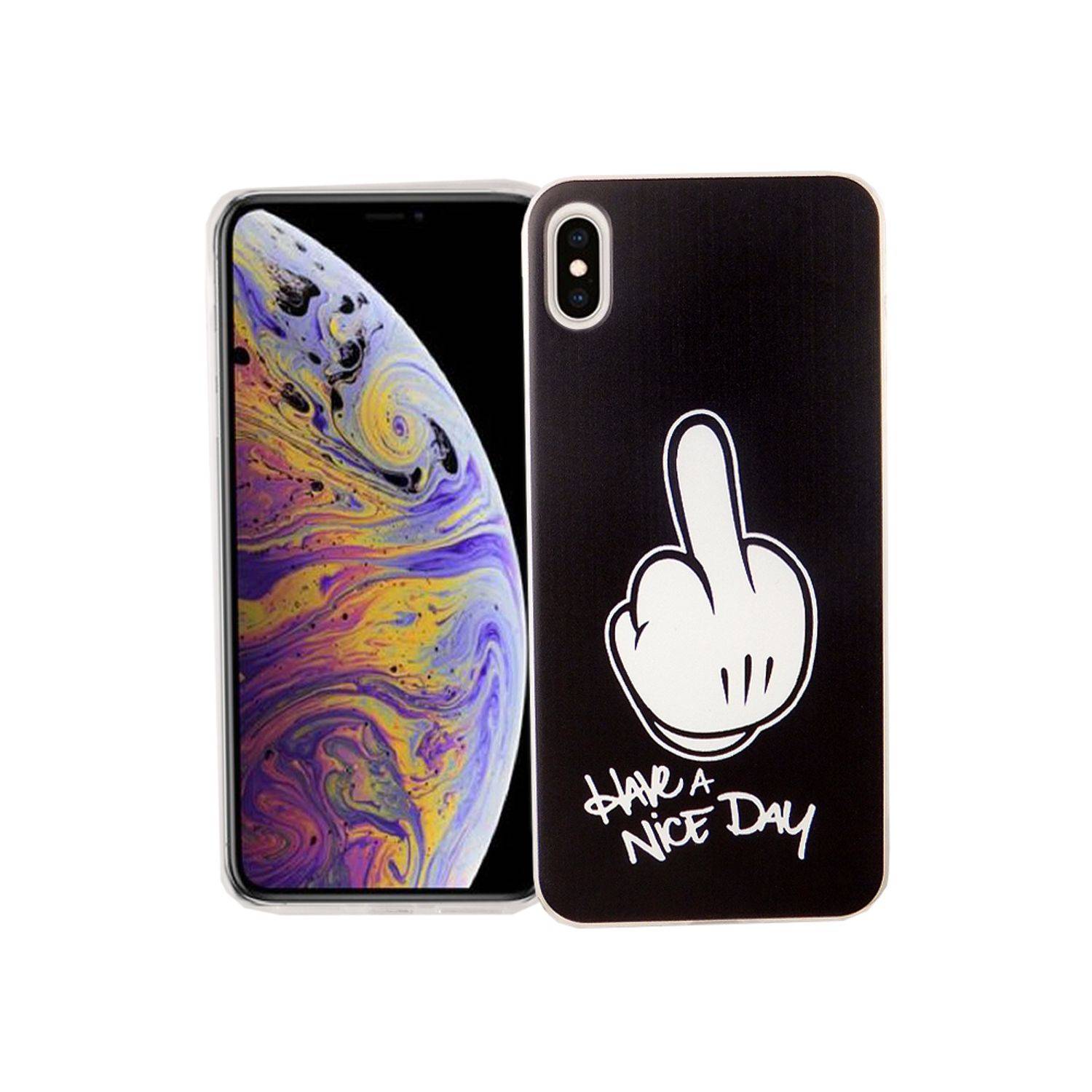 Apple iPhone XS Max Handyhülle Bumper Backcover Schwarz