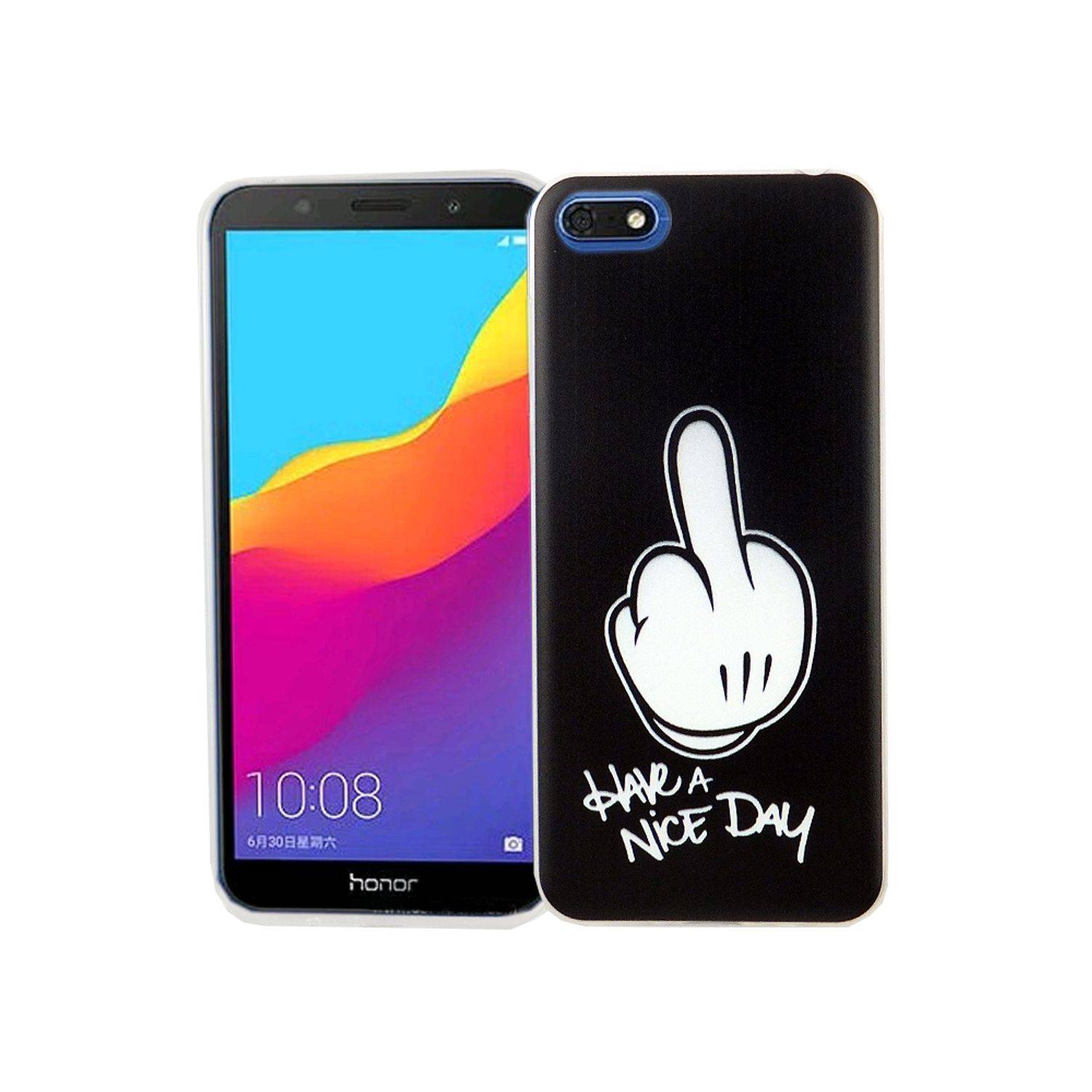 Huawei Honor 7s Handyhülle Bumper Backcover Schwarz