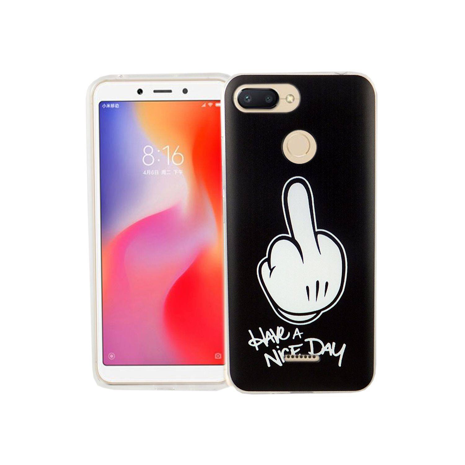 Xiaomi Redmi 6 Handyhülle Bumper Backcover Schwarz