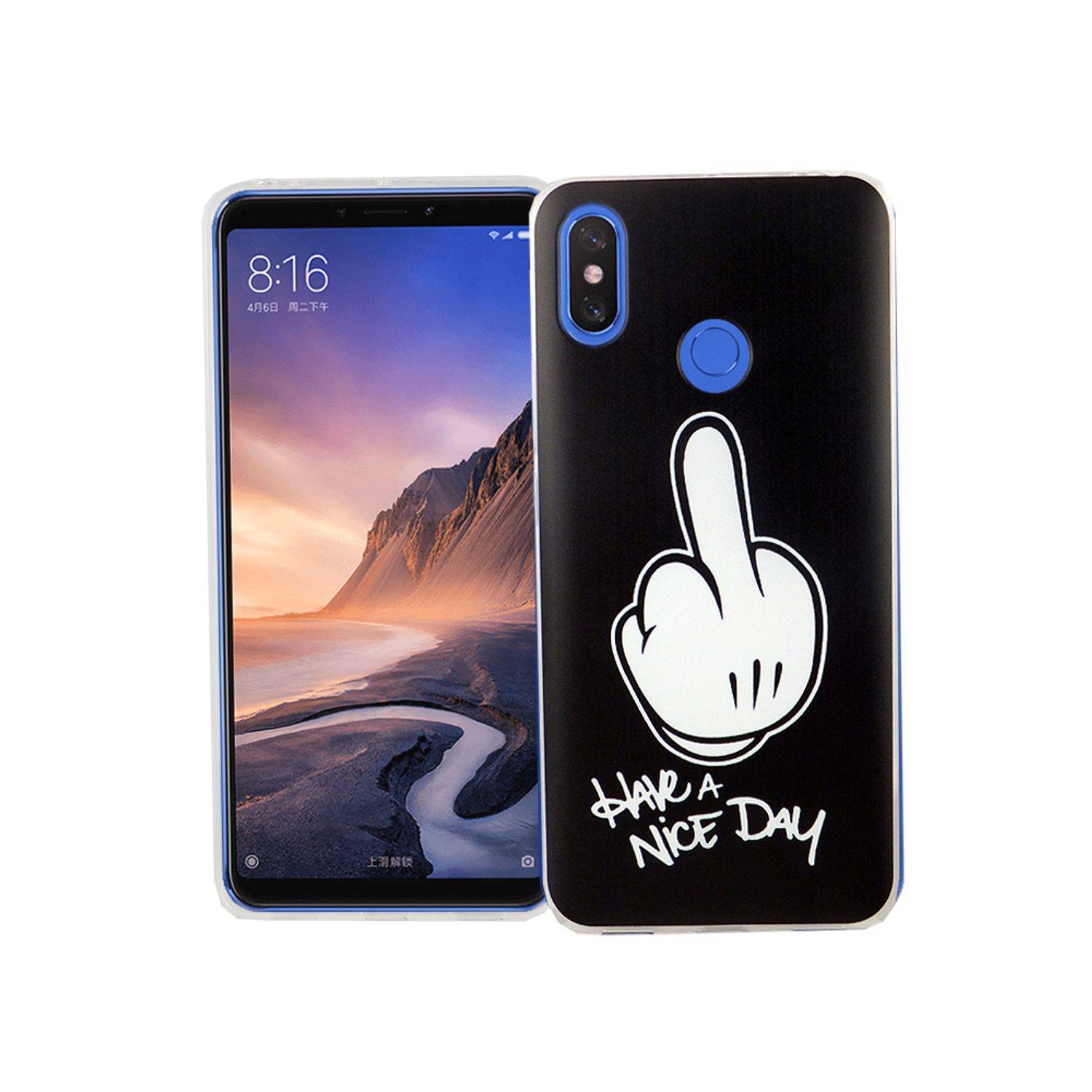 Xiaomi Mi Max 3 Handyhülle Bumper Backcover Schwarz