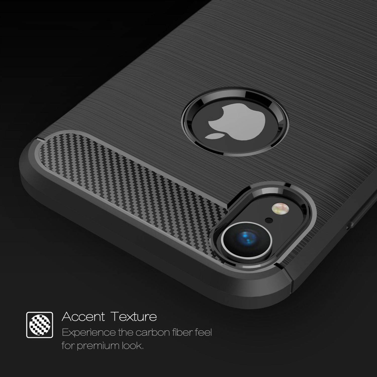 Apple iPhone XR Handyhülle Carbon Optik Backcover Grau