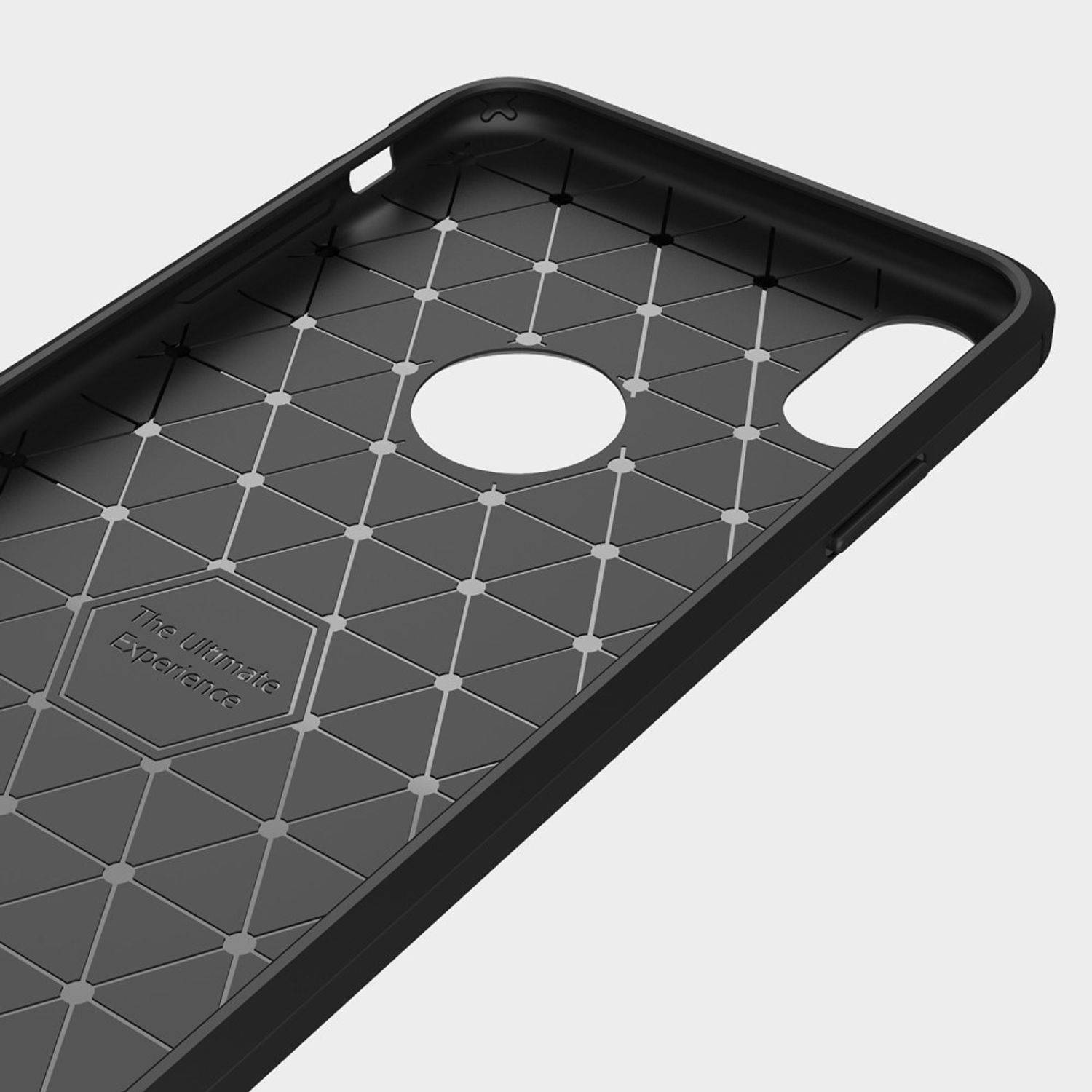 Apple iPhone XS Max Handyhülle Carbon Optik Backcover Blau