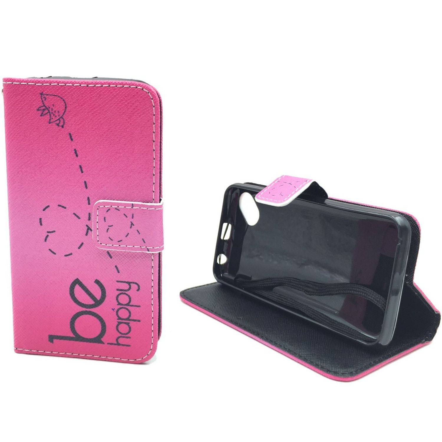 Wiko Sunset 2 Handyhülle Bookcover Rosa
