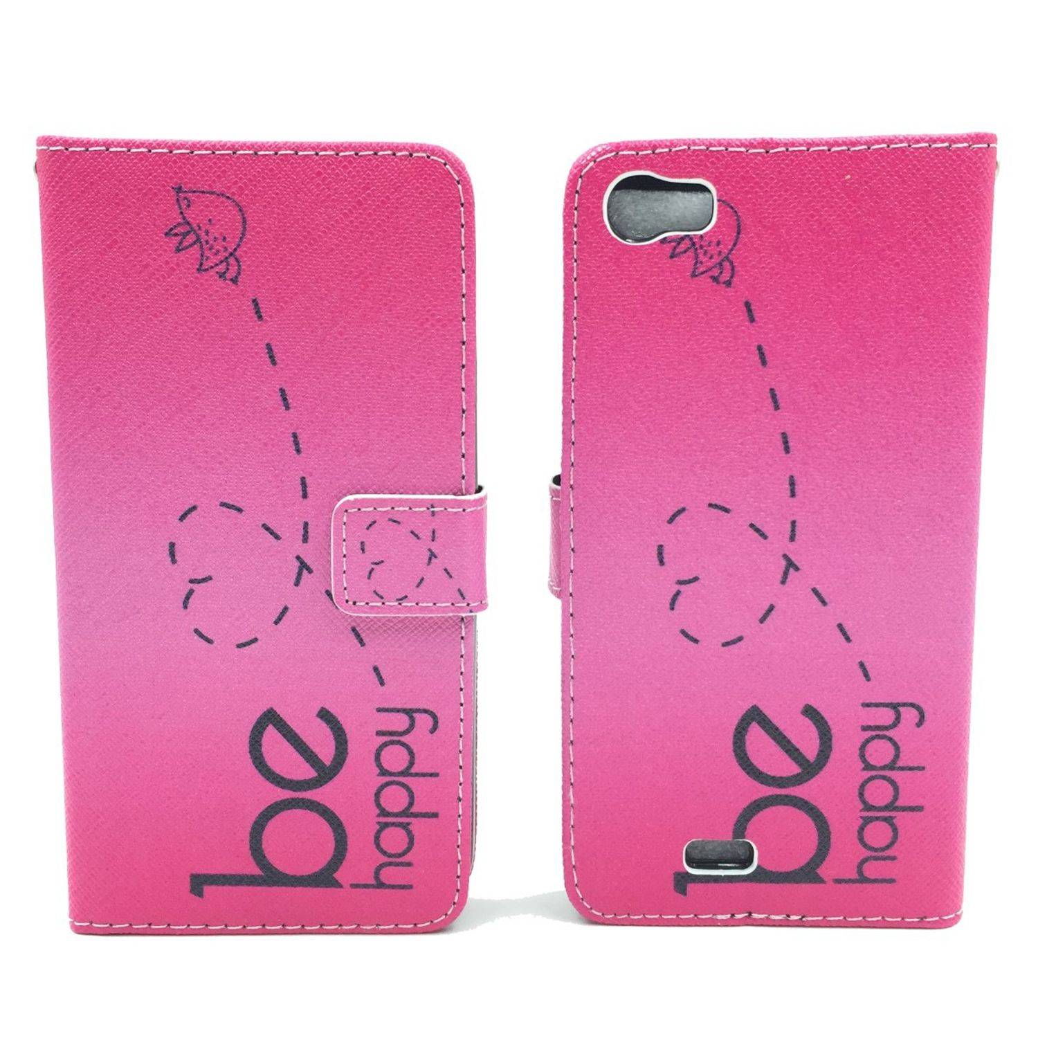 Wiko Lenny Handyhülle Bookcover Rosa
