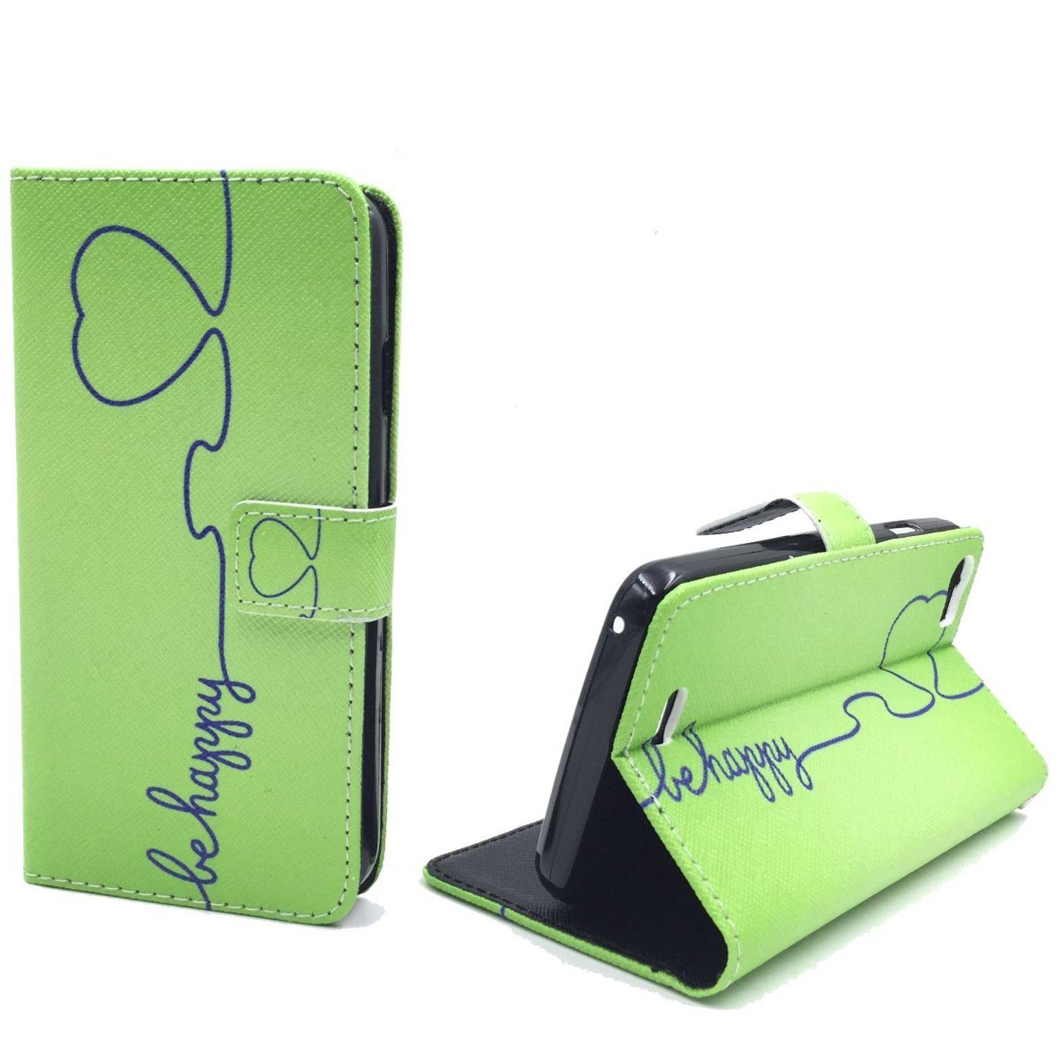 Wiko Lenny Handyhülle Bookcover Grün