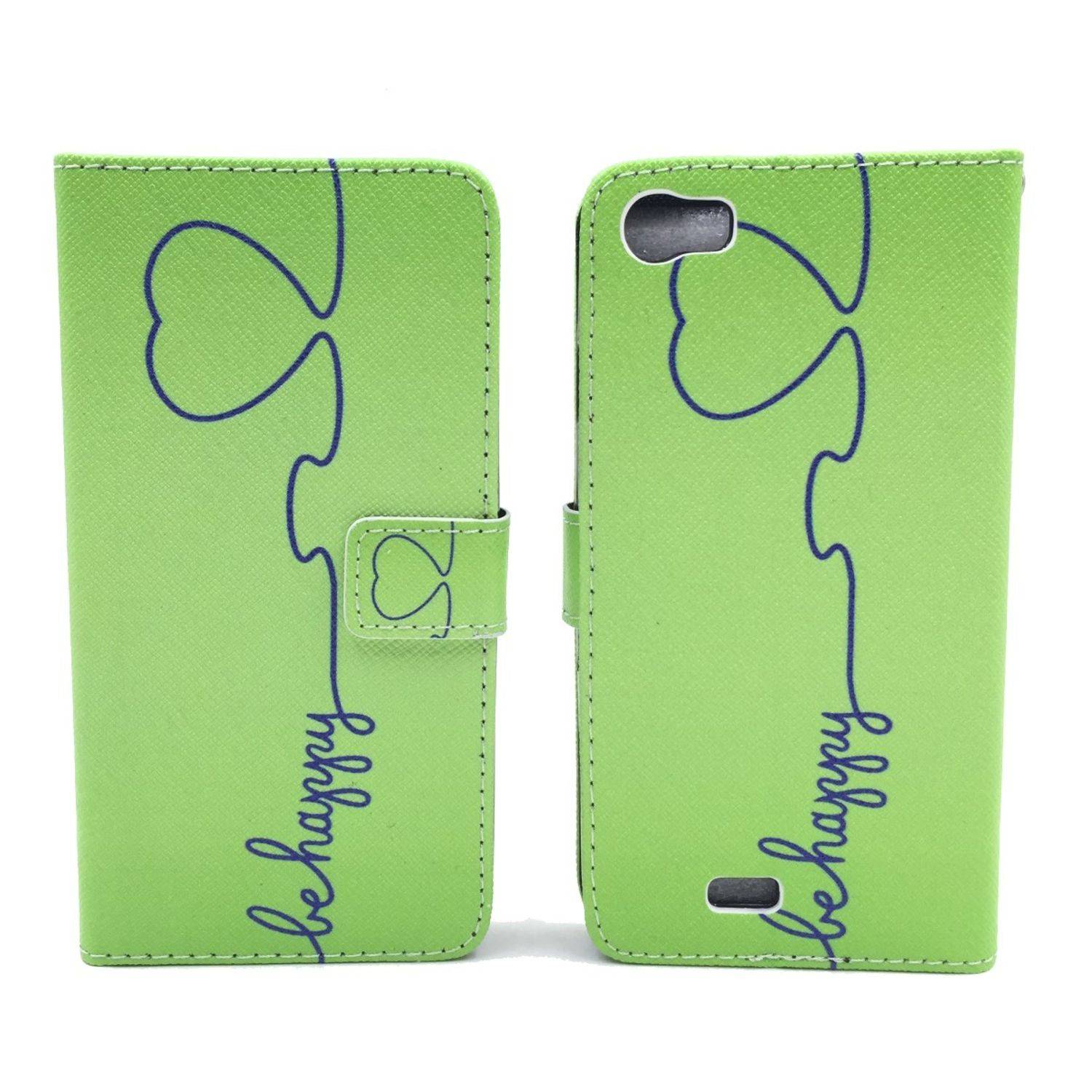 Wiko Lenny Handyhülle Bookcover Grün