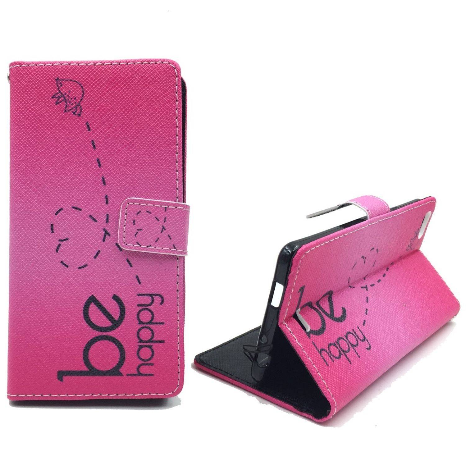 Wiko Highway Pure Handyhülle Bookcover Rosa