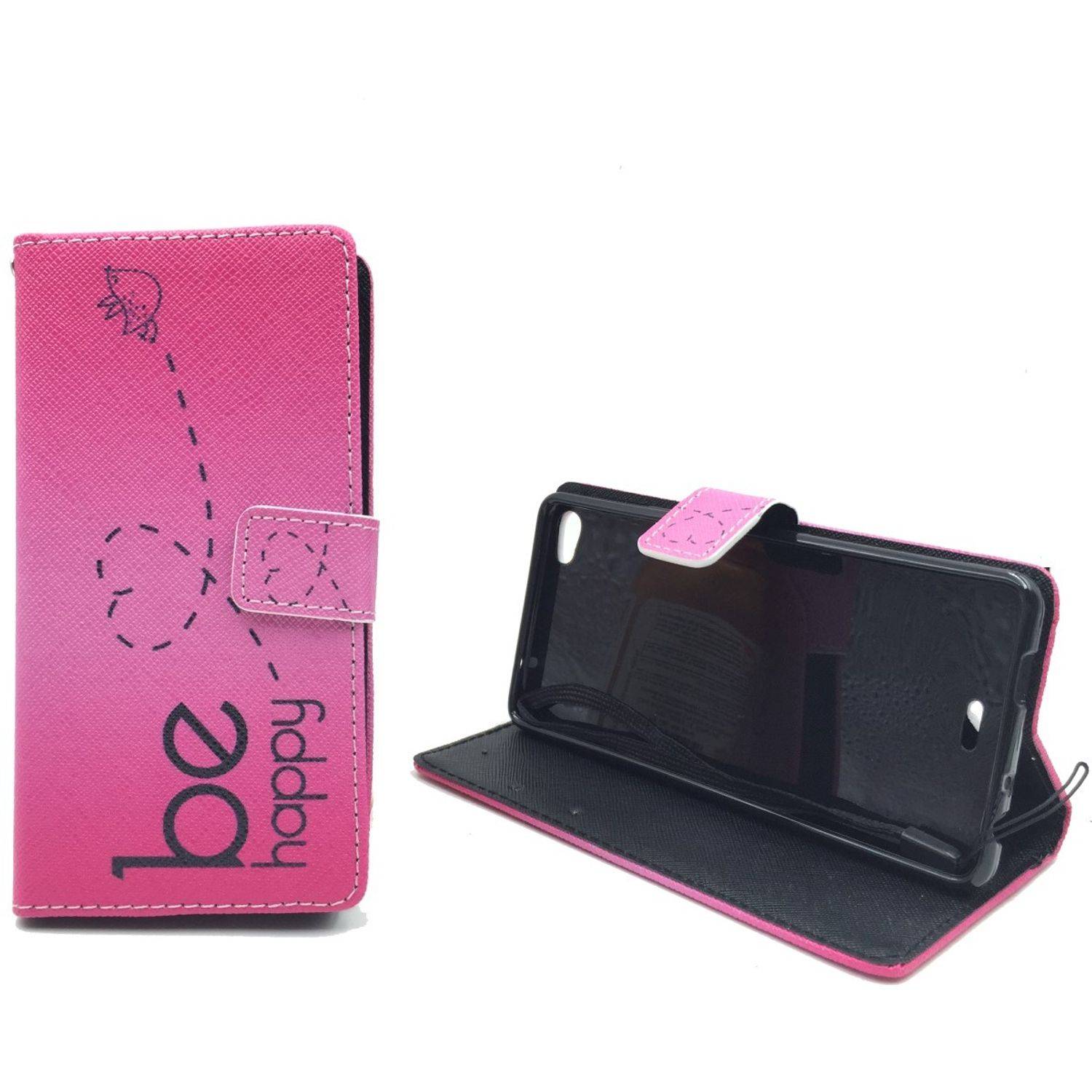 Wiko Highway Pure Handyhülle Bookcover Rosa
