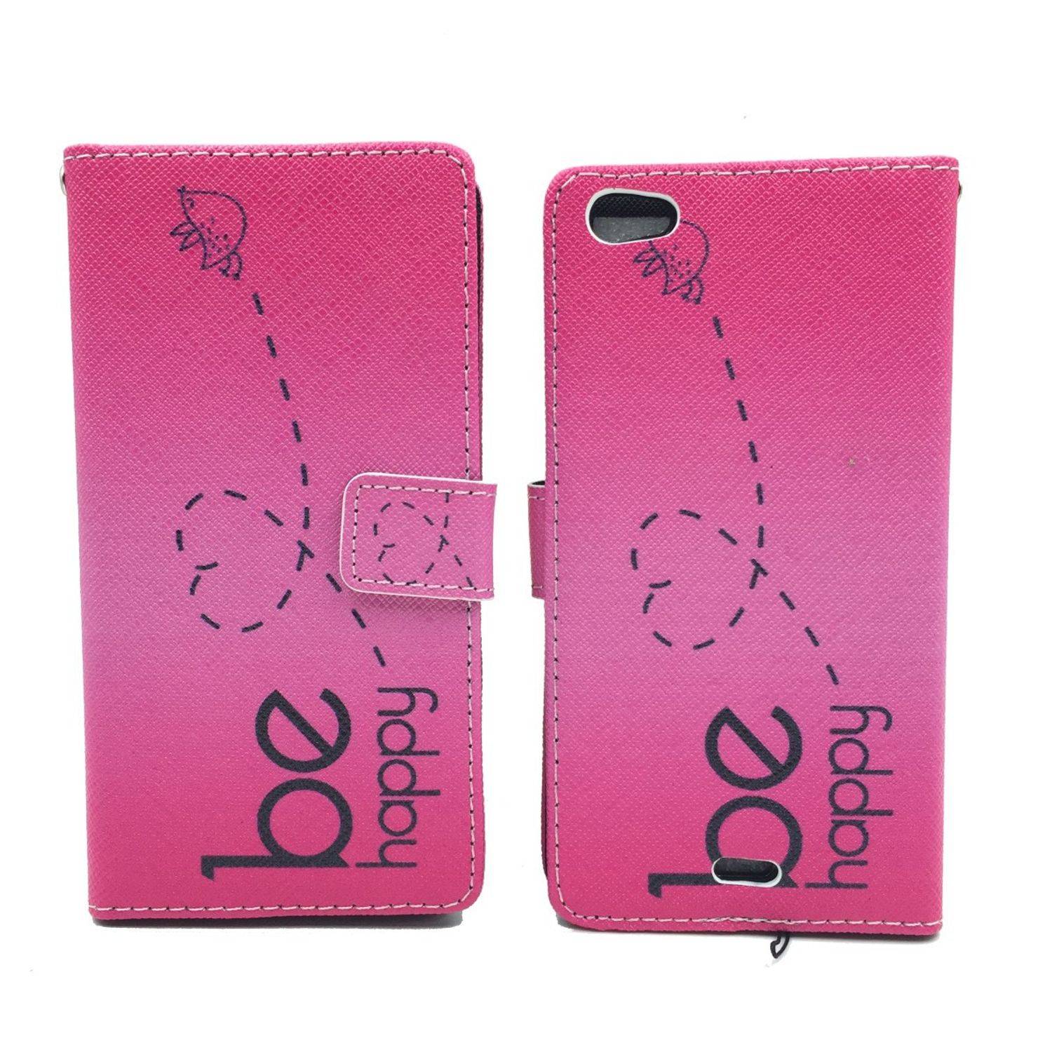 Wiko Highway Pure Handyhülle Bookcover Rosa