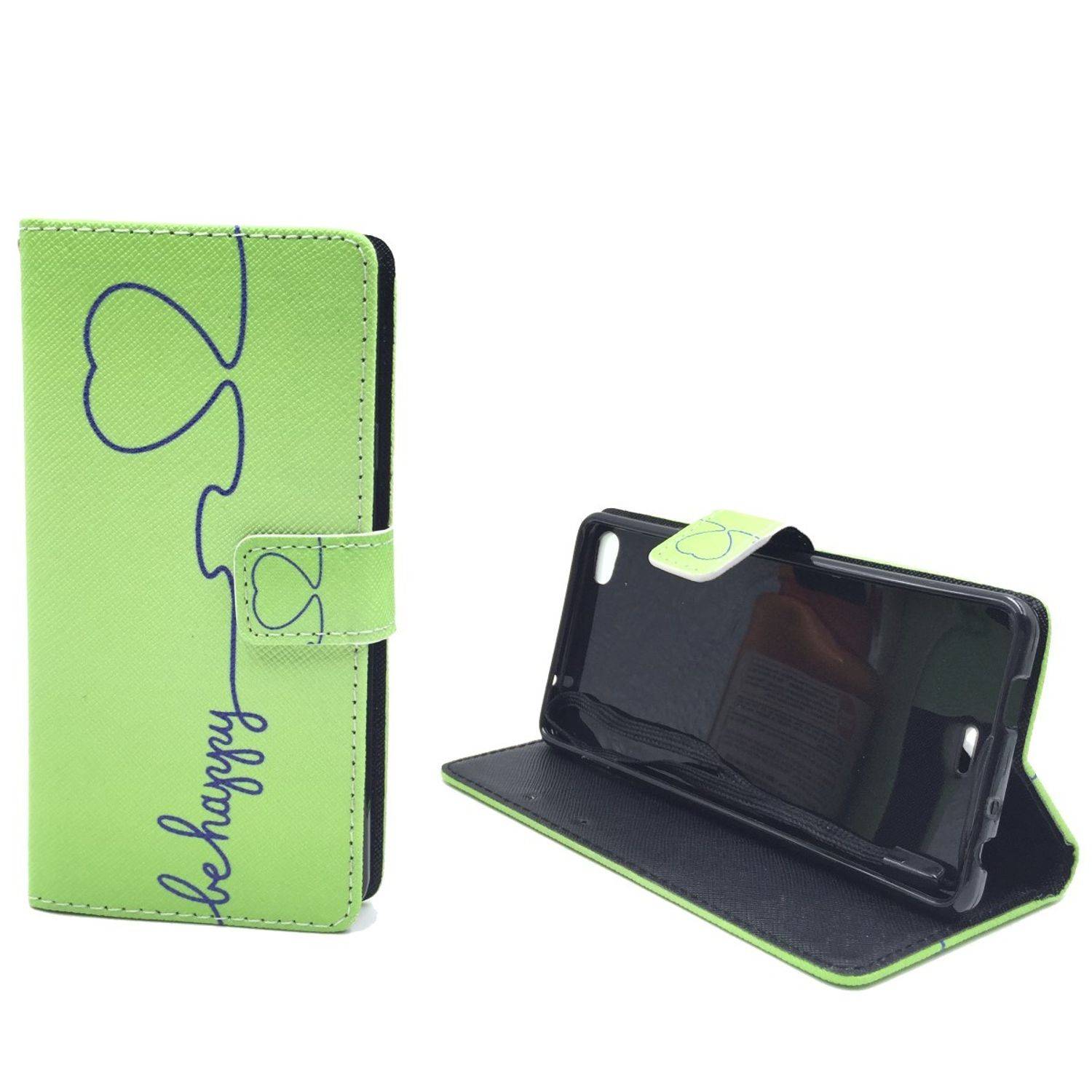 Wiko Highway Pure Handyhülle Bookcover Grün