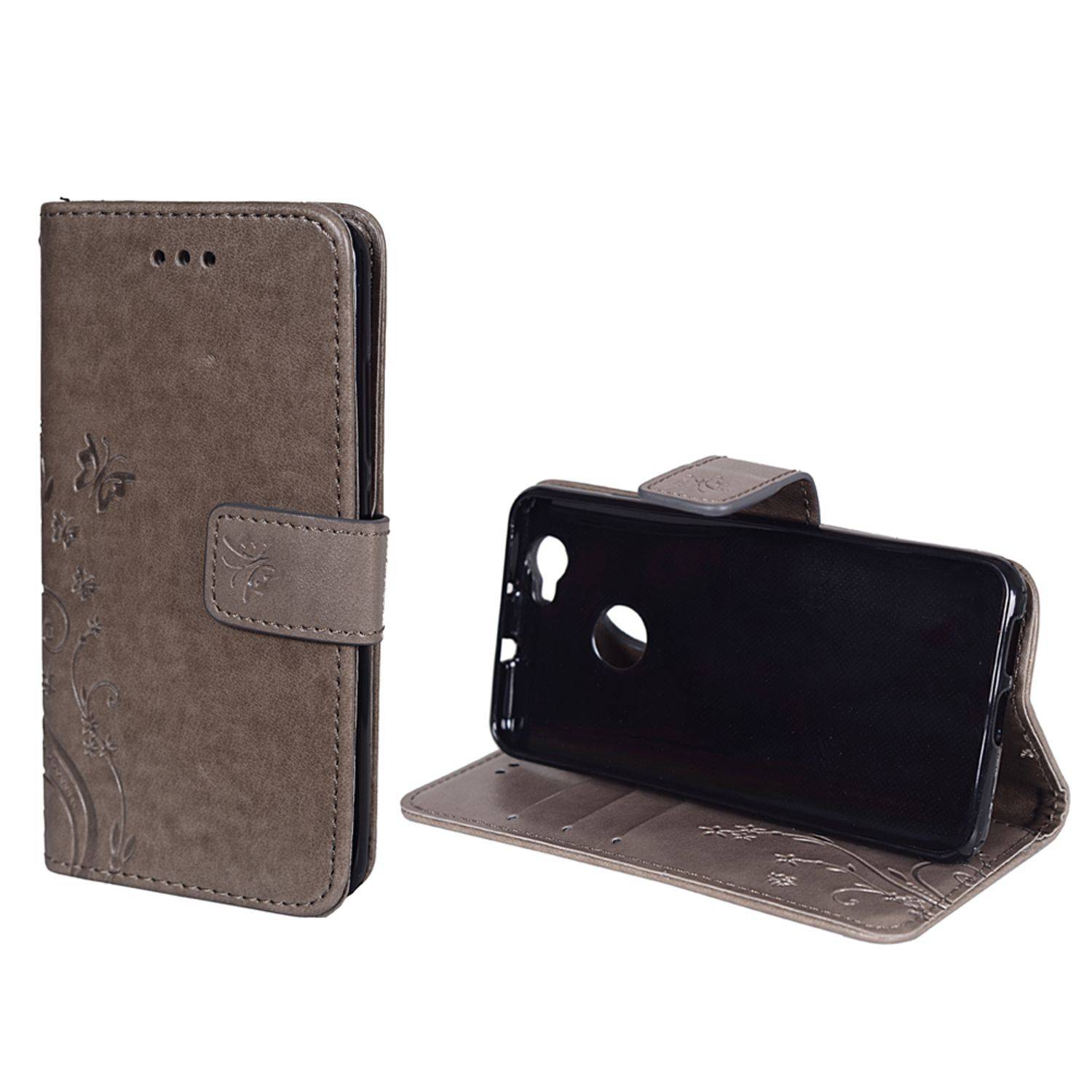 Huawei Nova Handyhülle Bookcover Grau