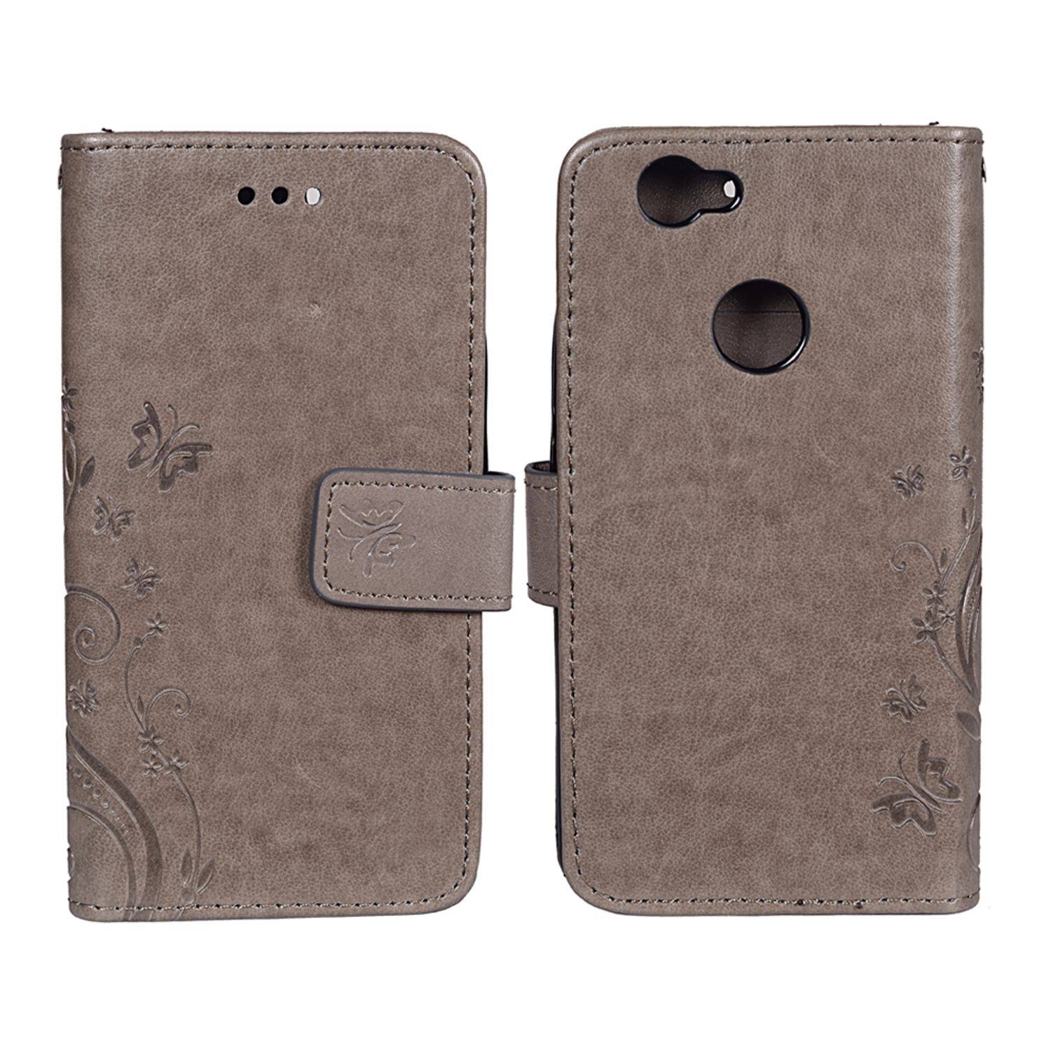 Huawei Nova Handyhülle Bookcover Grau