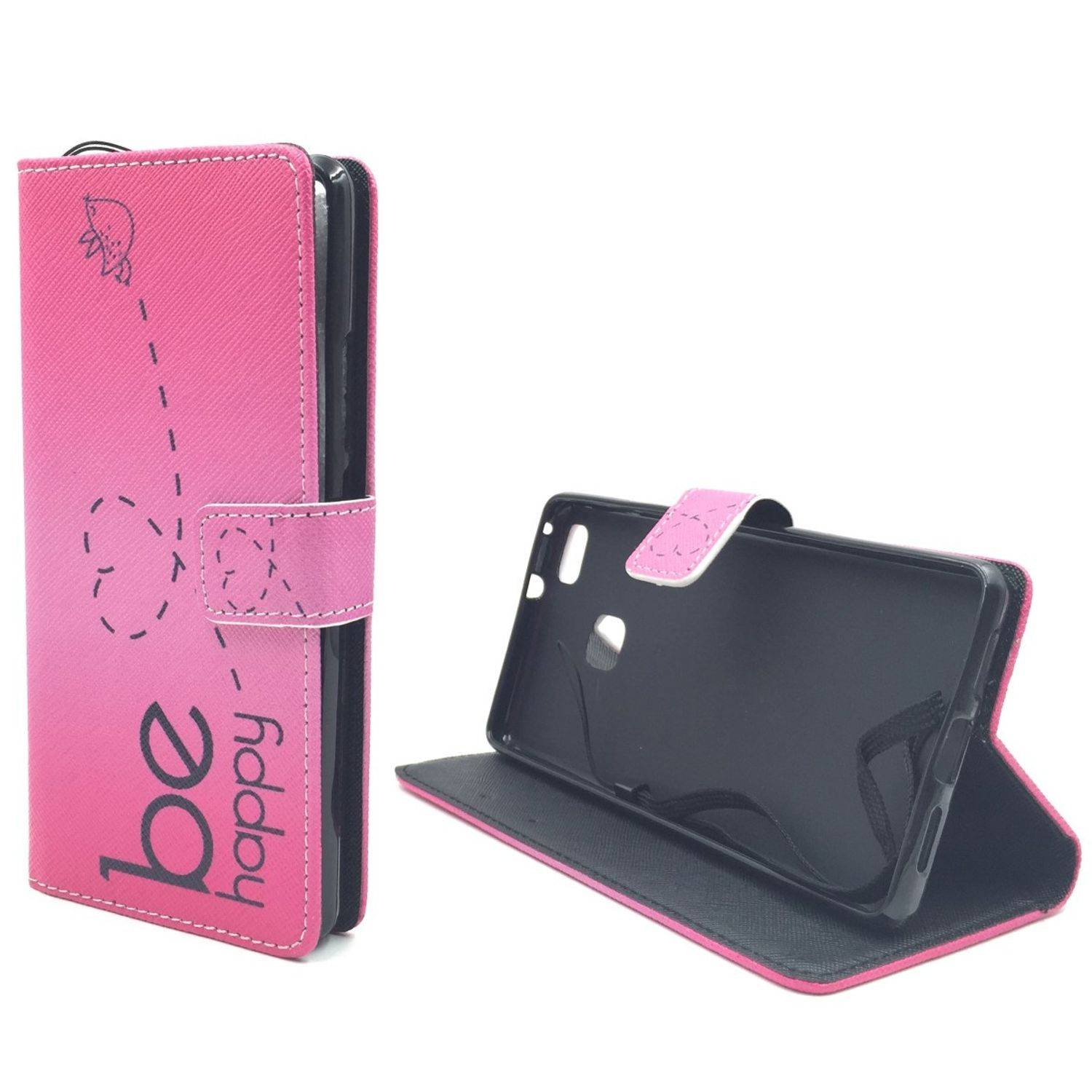 Huawei P9 Lite Handyhülle Bookcover Rosa