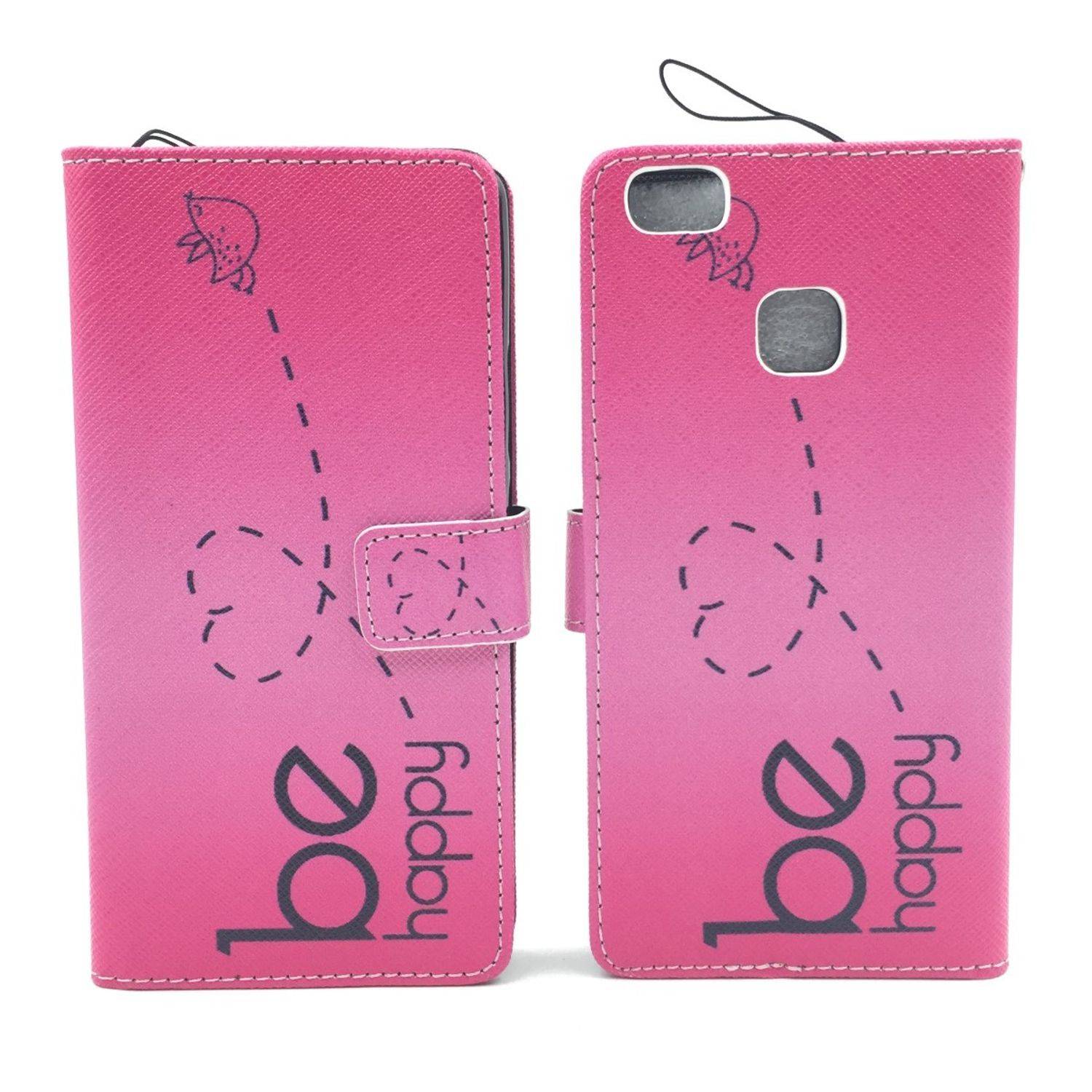 Huawei P9 Lite Handyhülle Bookcover Rosa