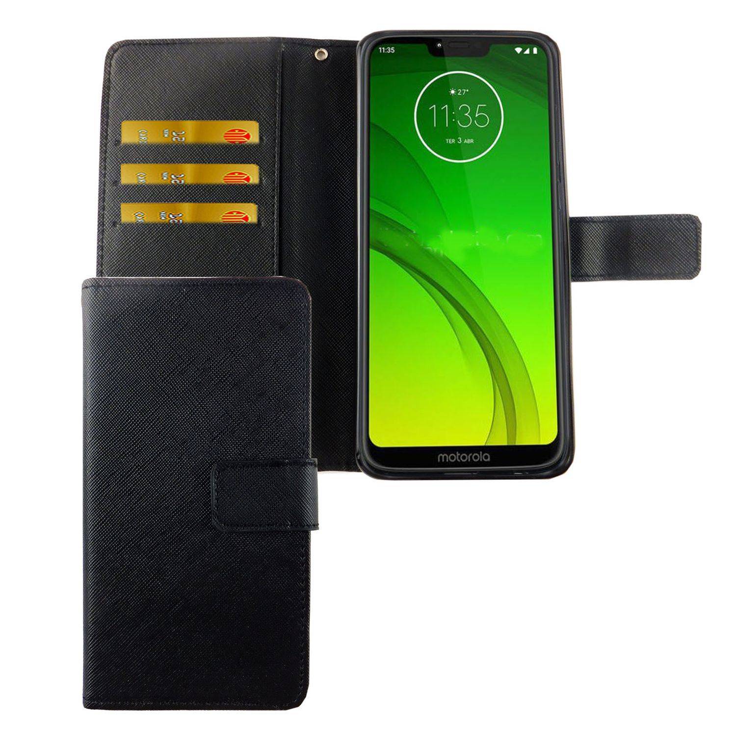 Motorola Moto G7 Handyhülle Bookcover Schwarz