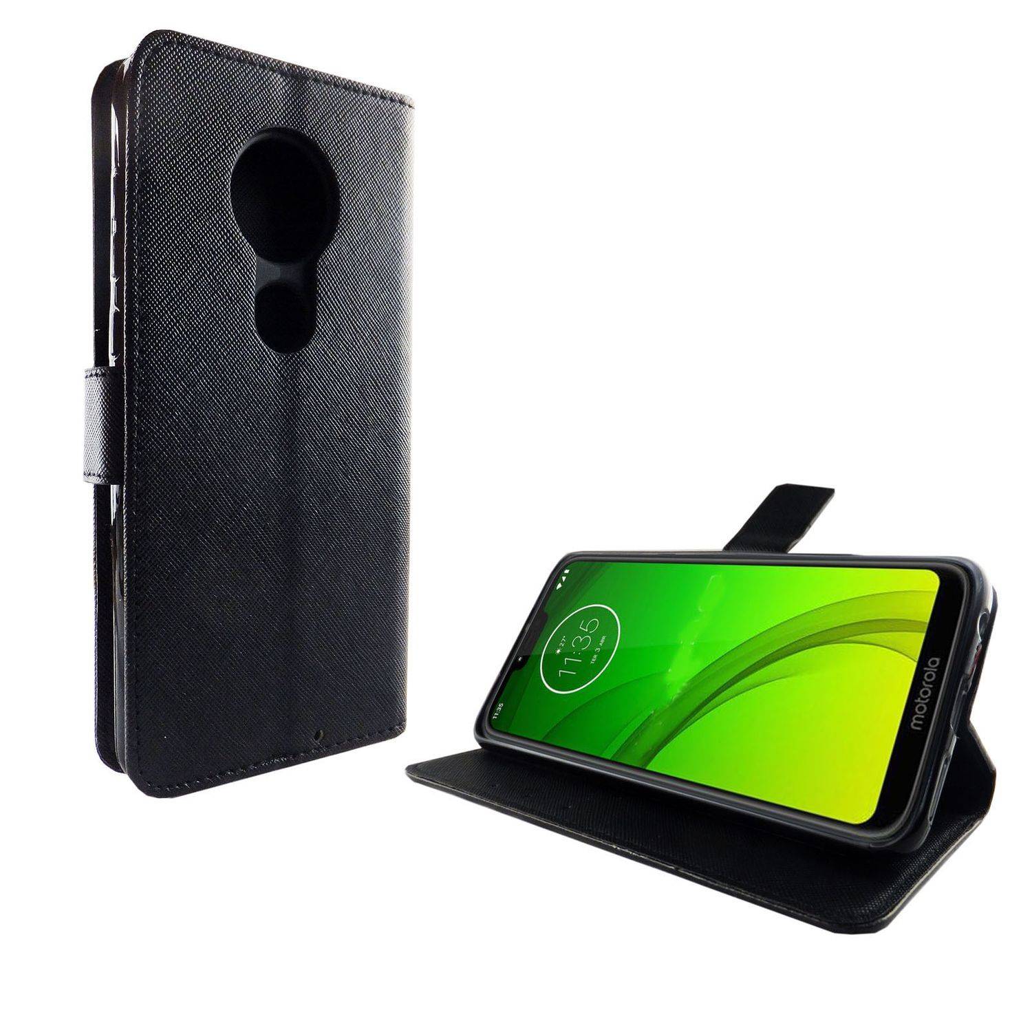 Motorola Moto G7 Handyhülle Bookcover Schwarz