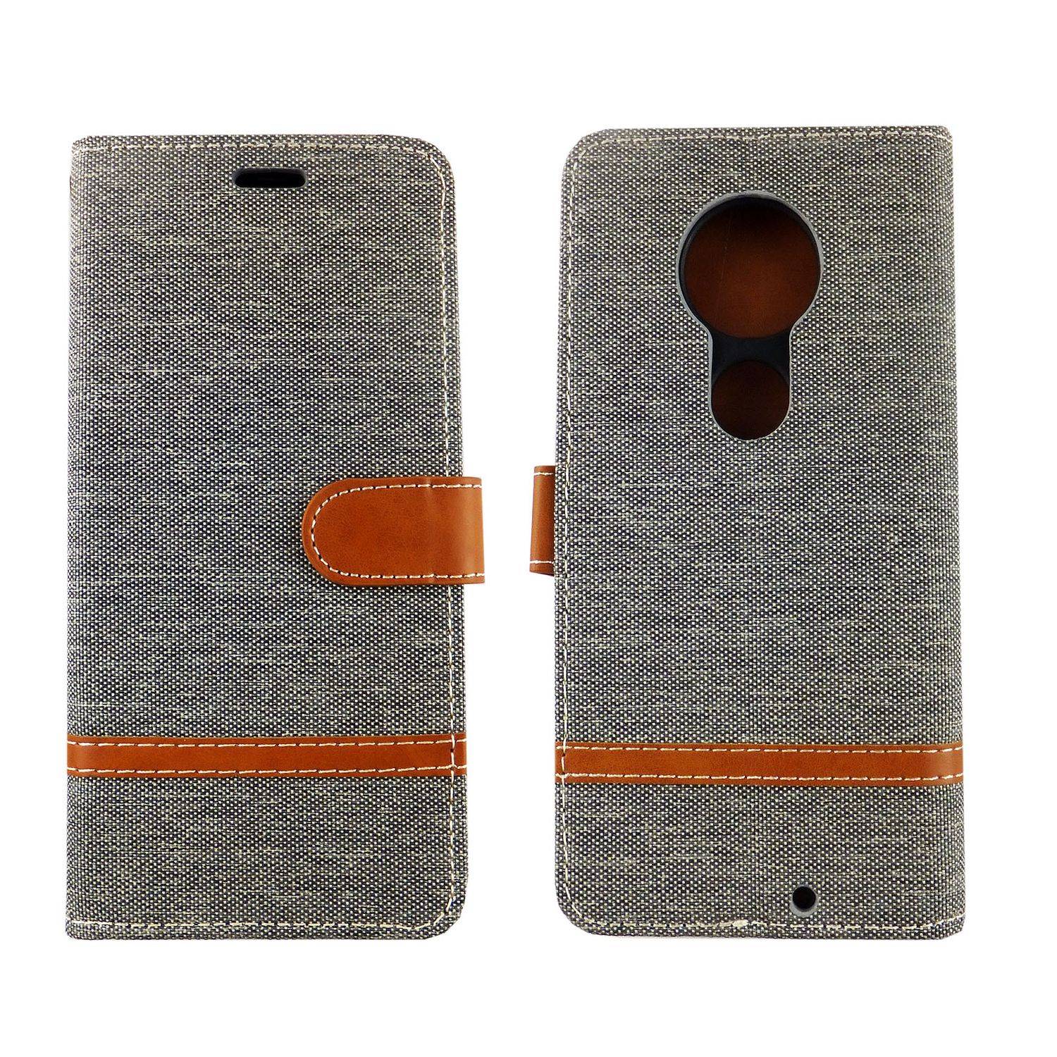 Motorola Moto G7 Handyhülle Bookcover Grau