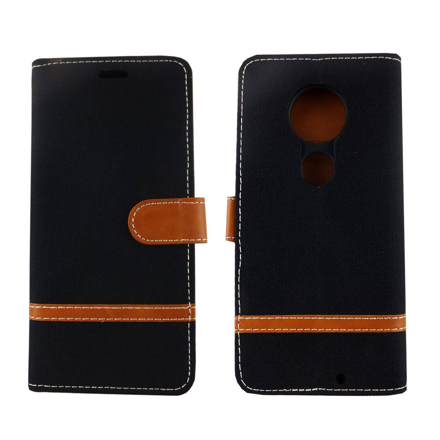 Motorola Moto G7 Handyhülle Bookcover Schwarz