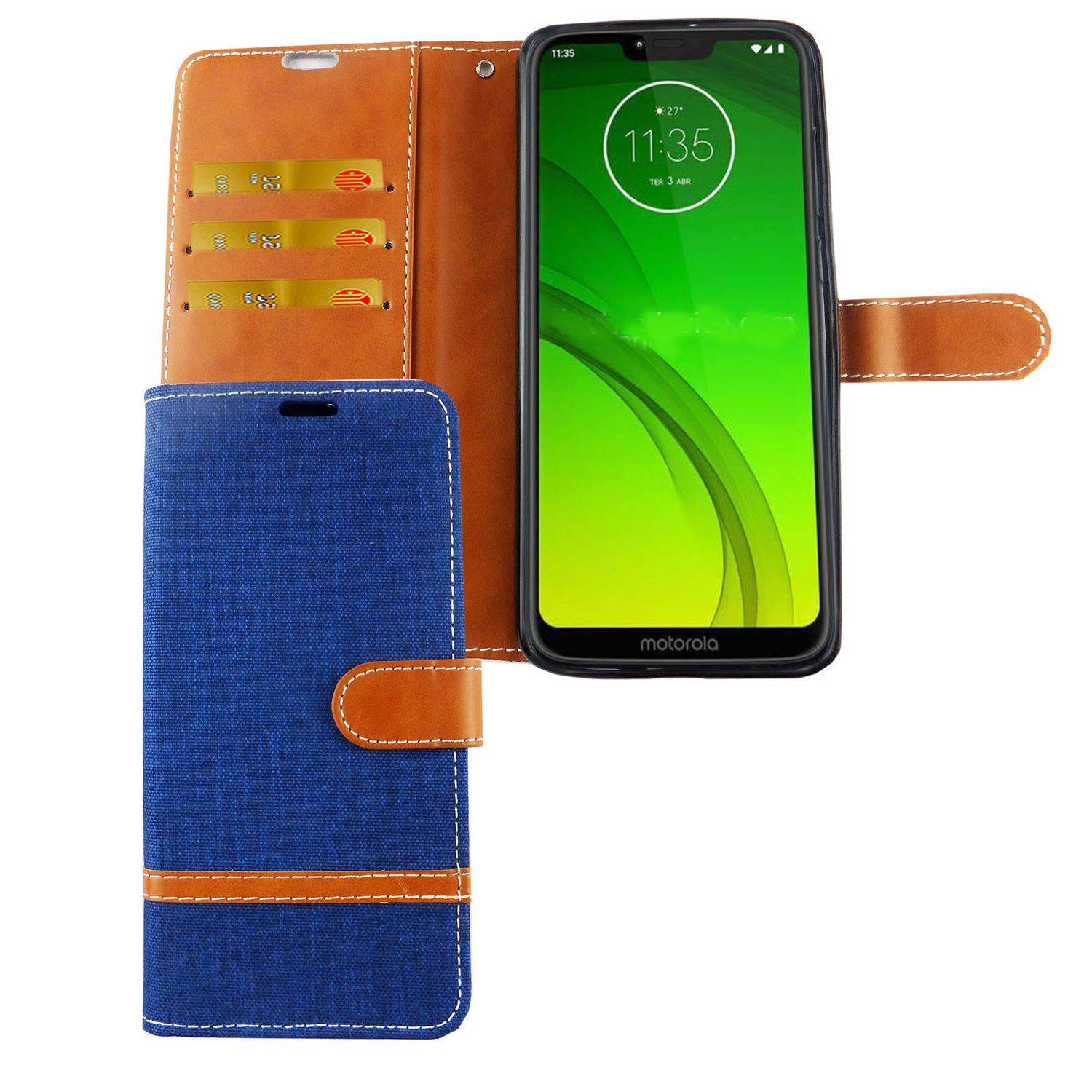 Motorola Moto G7 Handyhülle Bookcover Blau