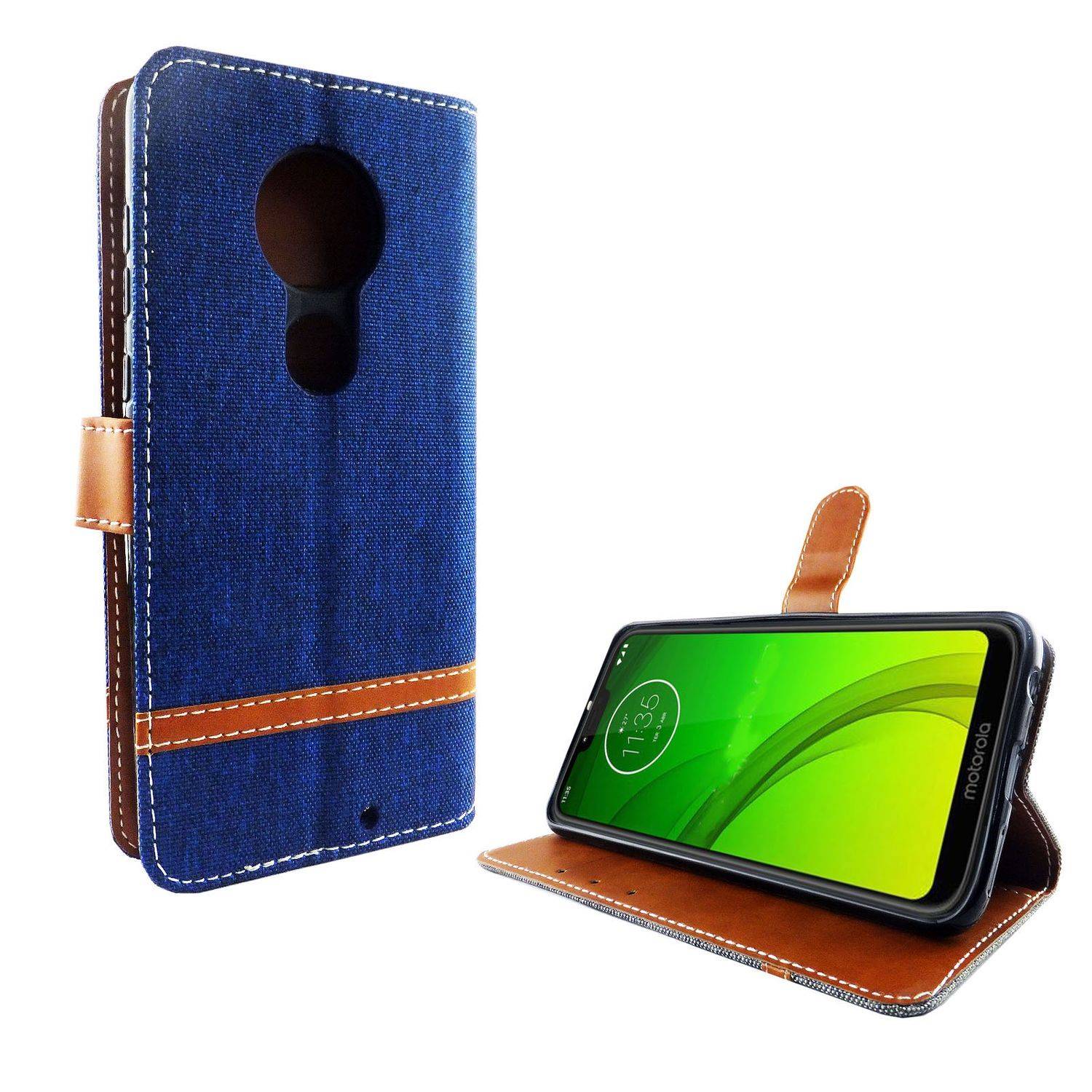 Motorola Moto G7 Handyhülle Bookcover Blau