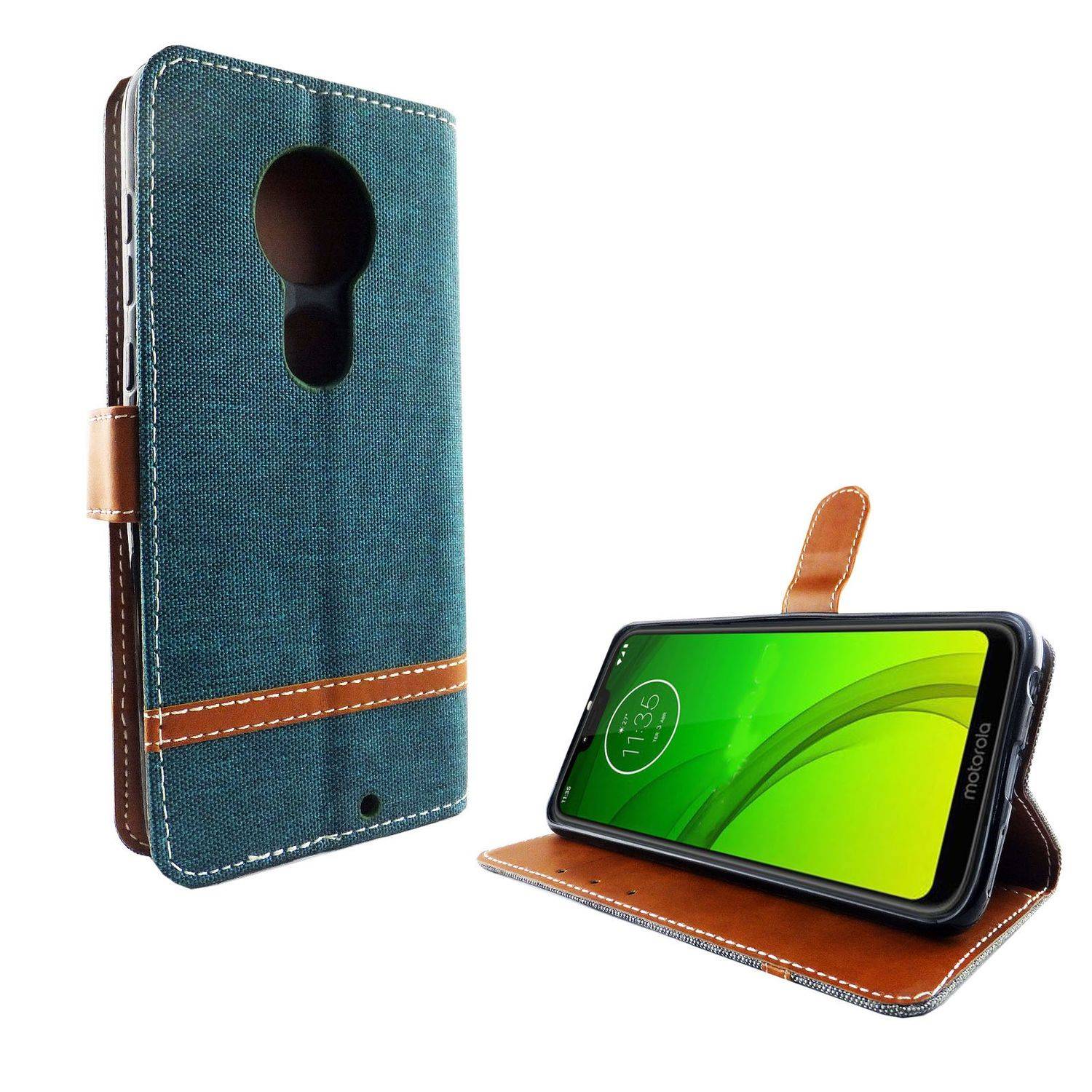 Motorola Moto G7 Handyhülle Bookcover Grün