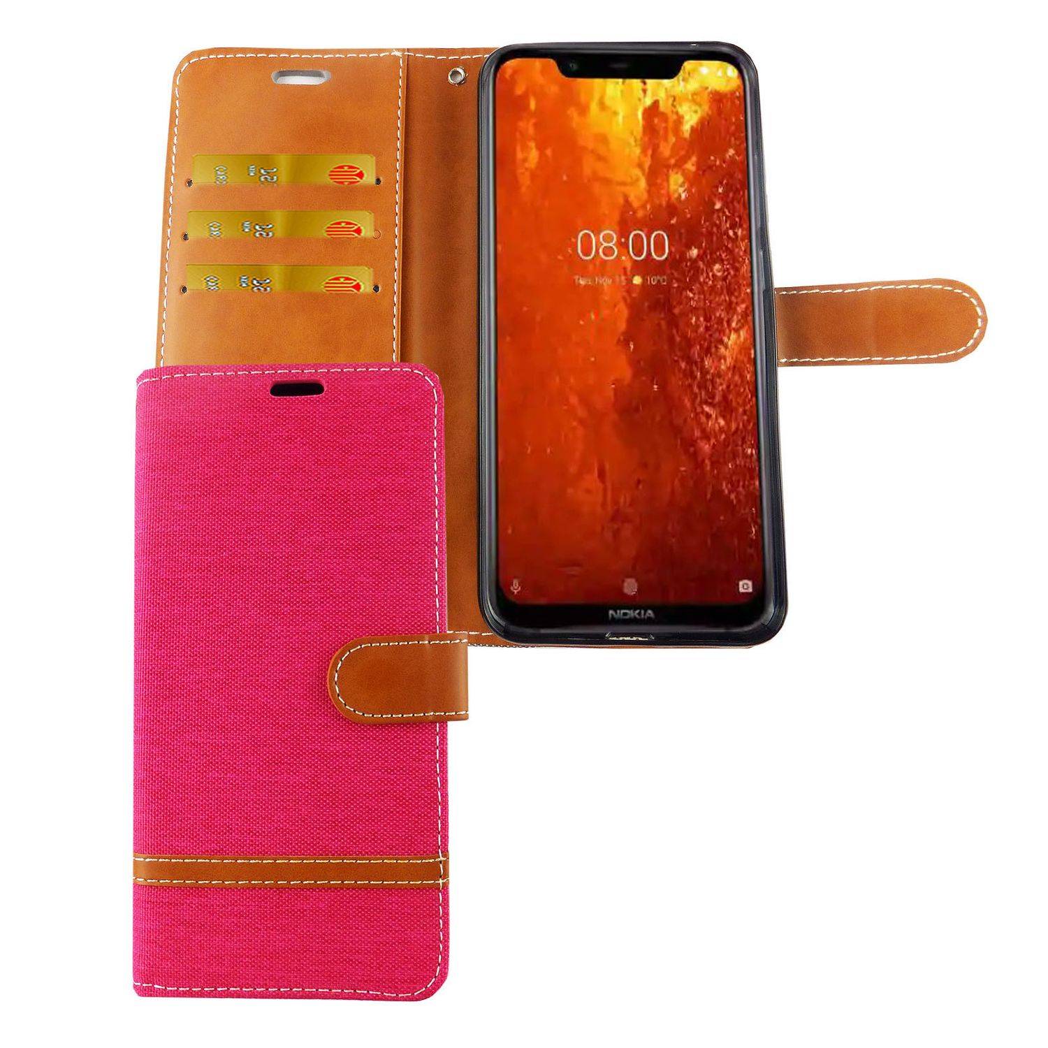 Nokia 8.1 Handyhülle Bookcover Rosa