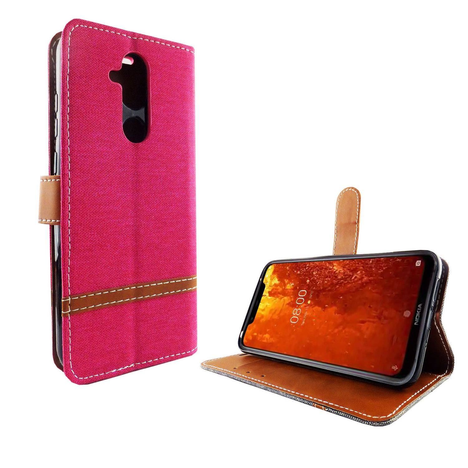 Nokia 8.1 Handyhülle Bookcover Rosa