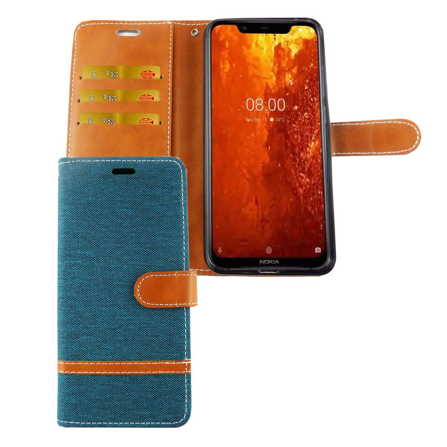 Nokia 8.1 Handyhülle Bookcover Grün