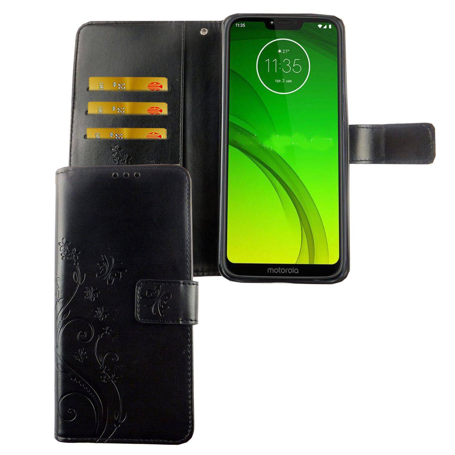Motorola Moto G7 Handyhülle Bookcover Schwarz