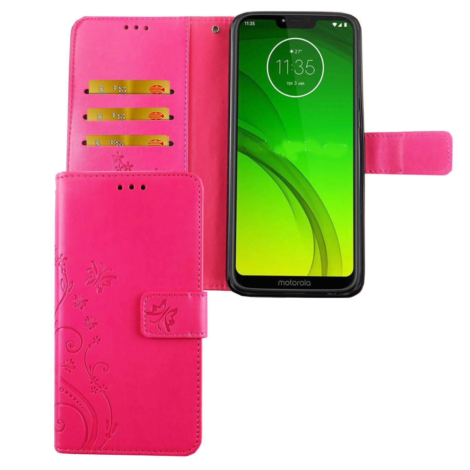 Motorola Moto G7 Handyhülle Bookcover Rosa