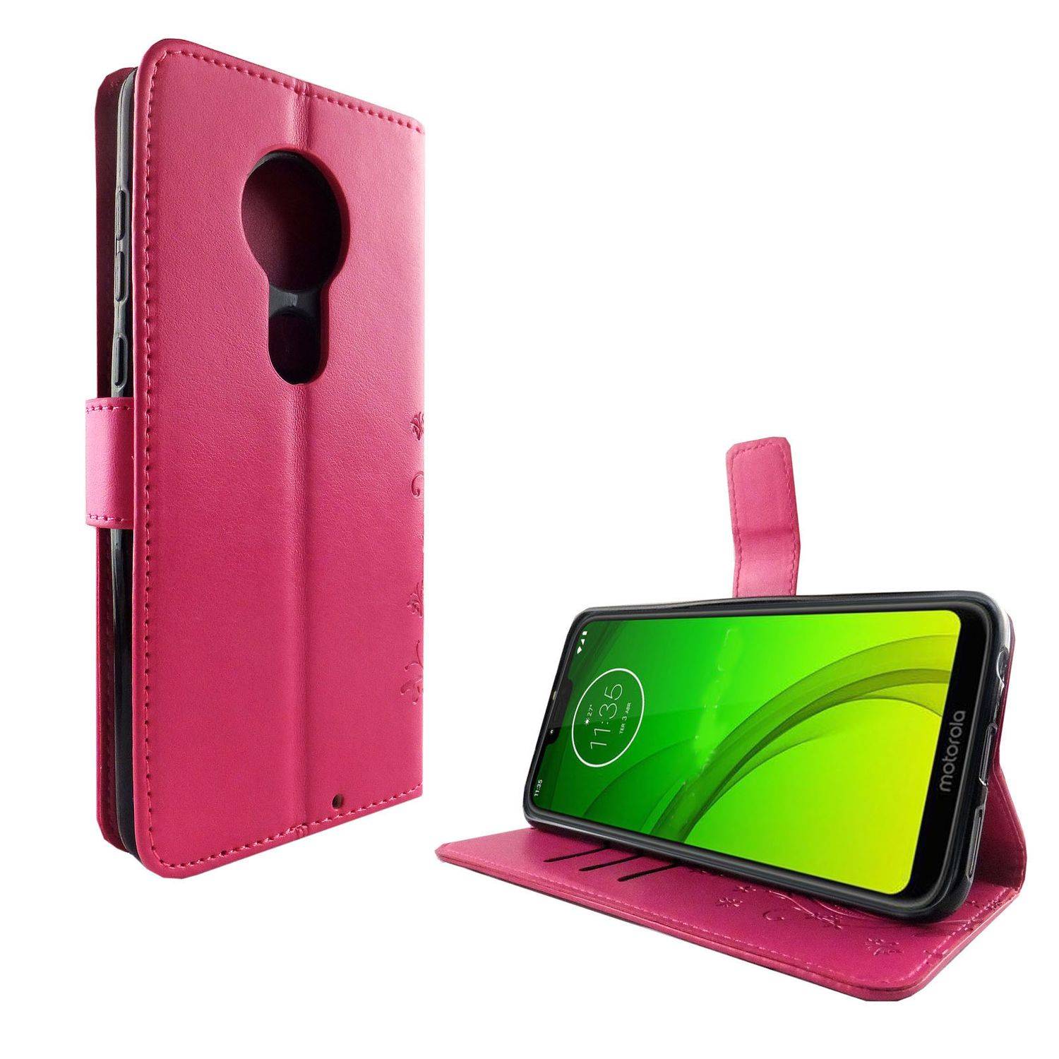 Motorola Moto G7 Handyhülle Bookcover Rosa