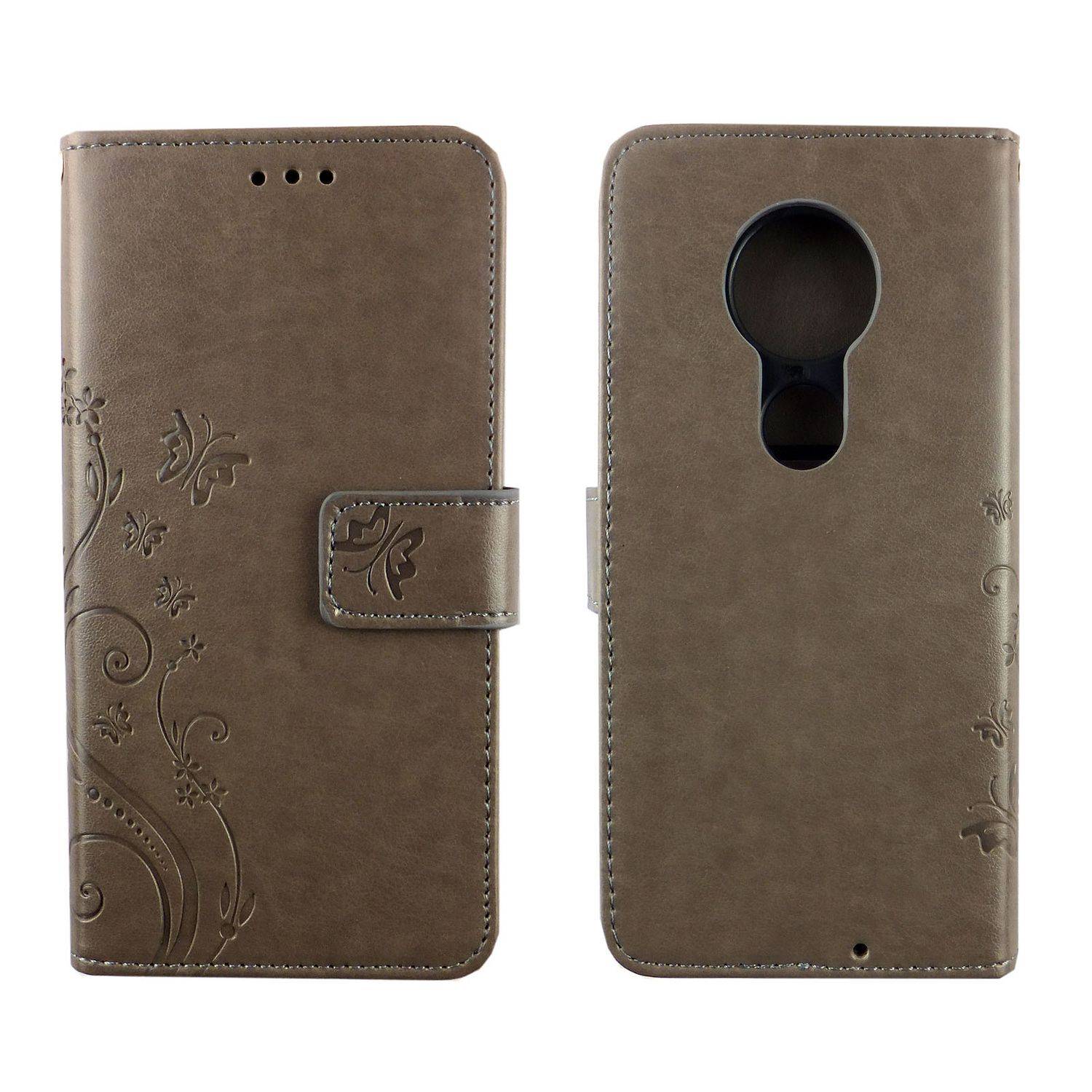 Motorola Moto G7 Handyhülle Bookcover Grau