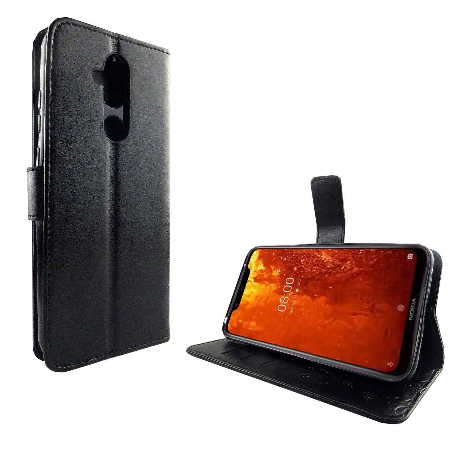 Nokia 8.1 Handyhülle Bookcover Schwarz