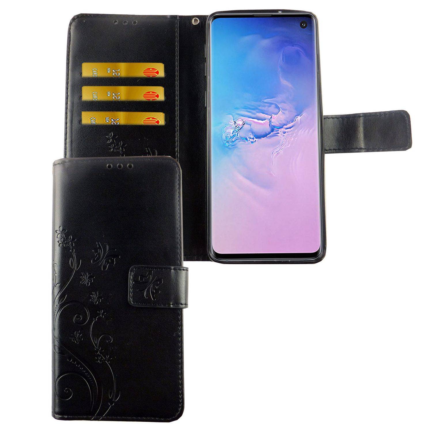 Samsung Galaxy S10 Handyhülle Bookcover Schwarz