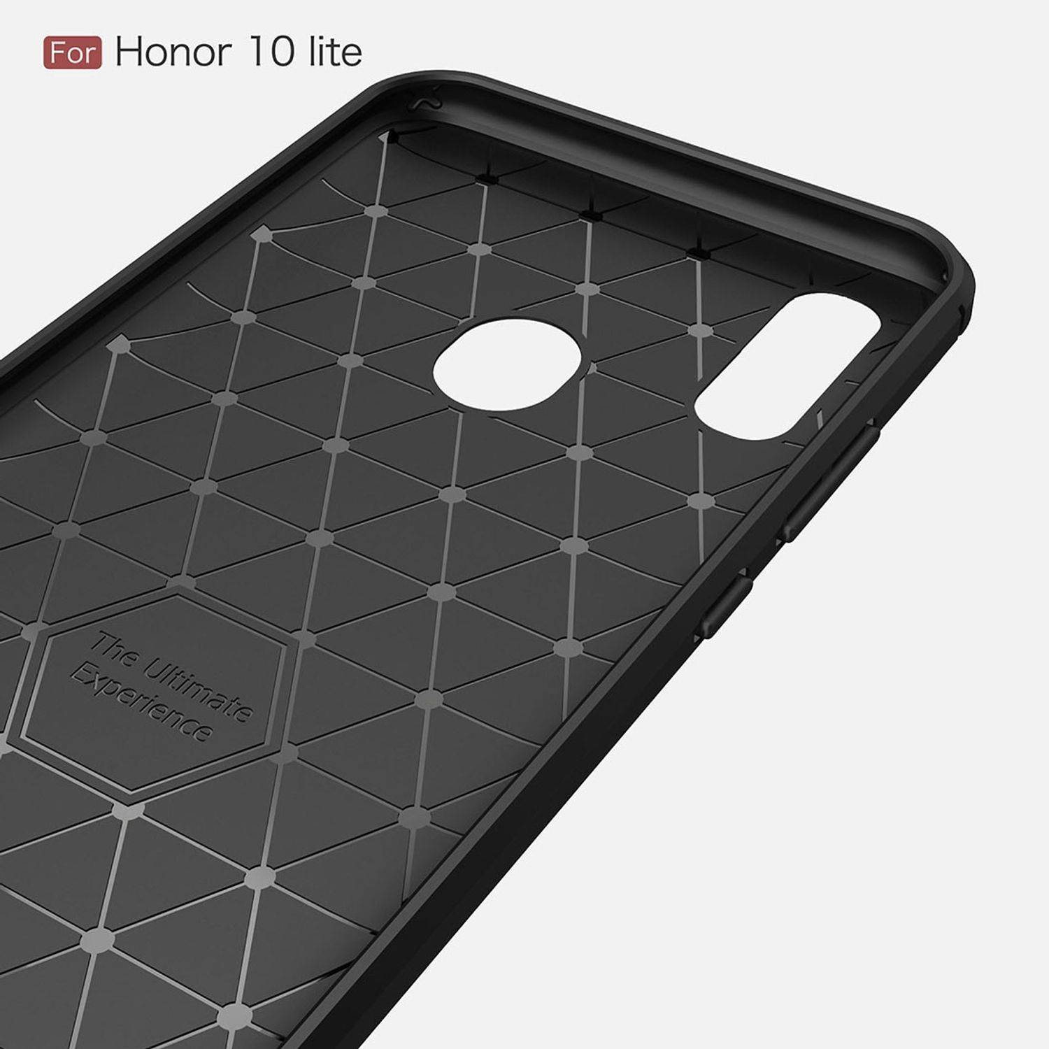 Huawei P Smart 2019 Handyhülle Carbon Optik Backcover Grau