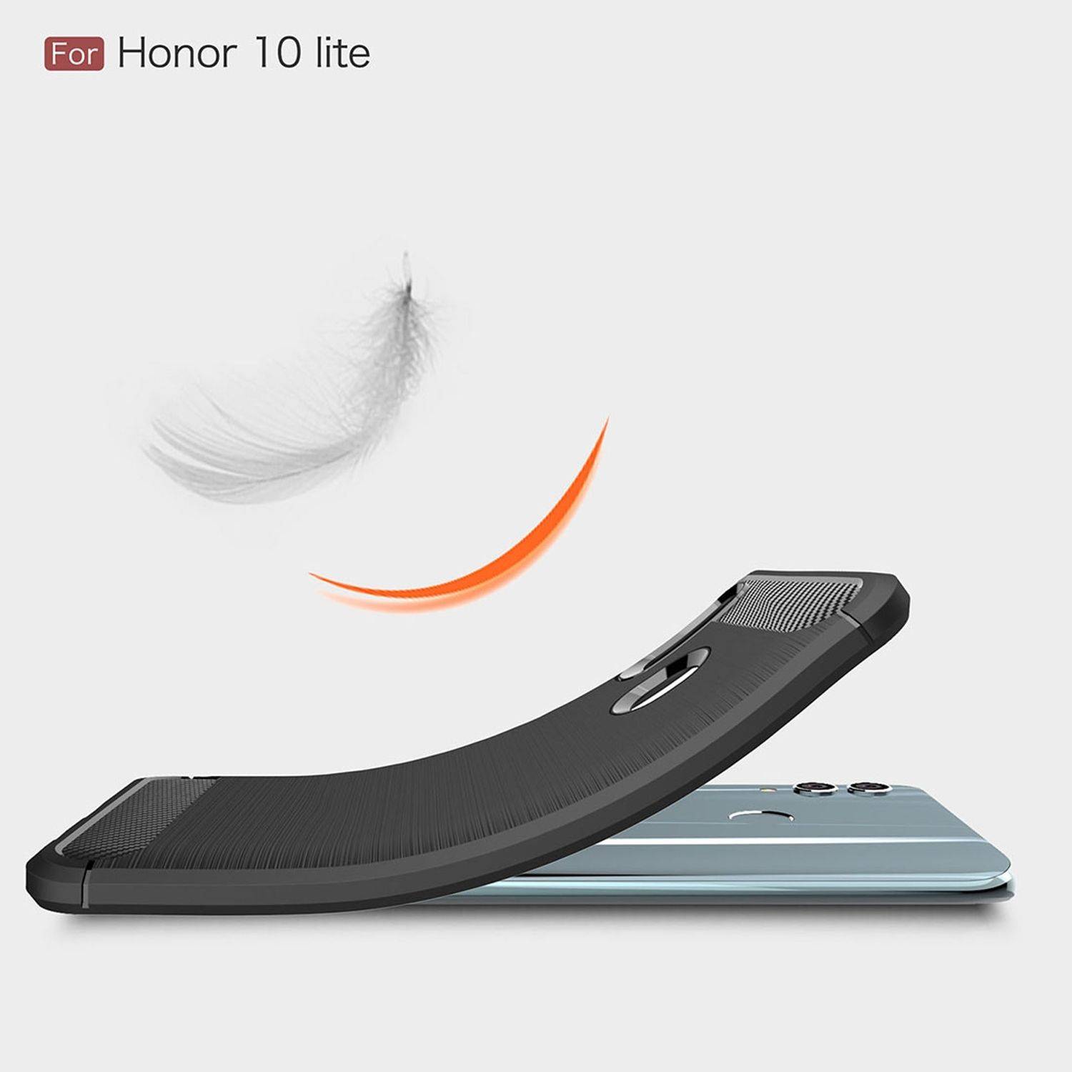 Huawei P Smart 2019 Handyhülle Carbon Optik Backcover Grau