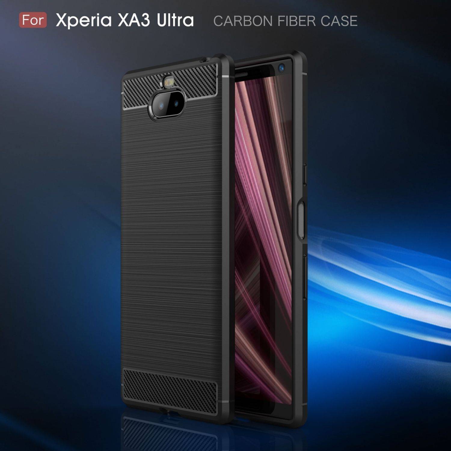 Sony Xperia 10 Plus Handyhülle Carbon Optik Backcover Grau