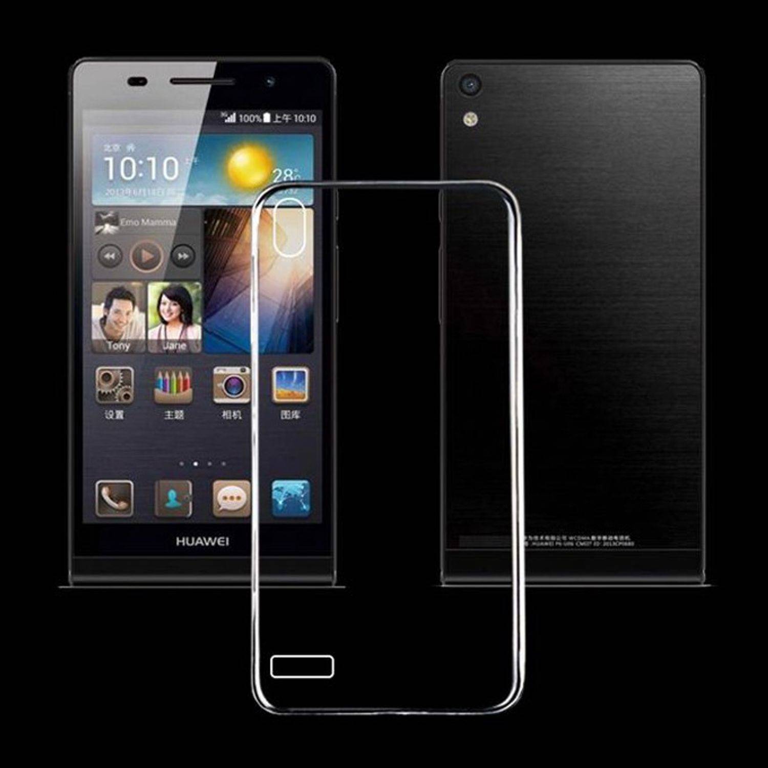 Huawei Ascend P6 Handyhülle Ultra Dünn Bumper Backcover Transparent