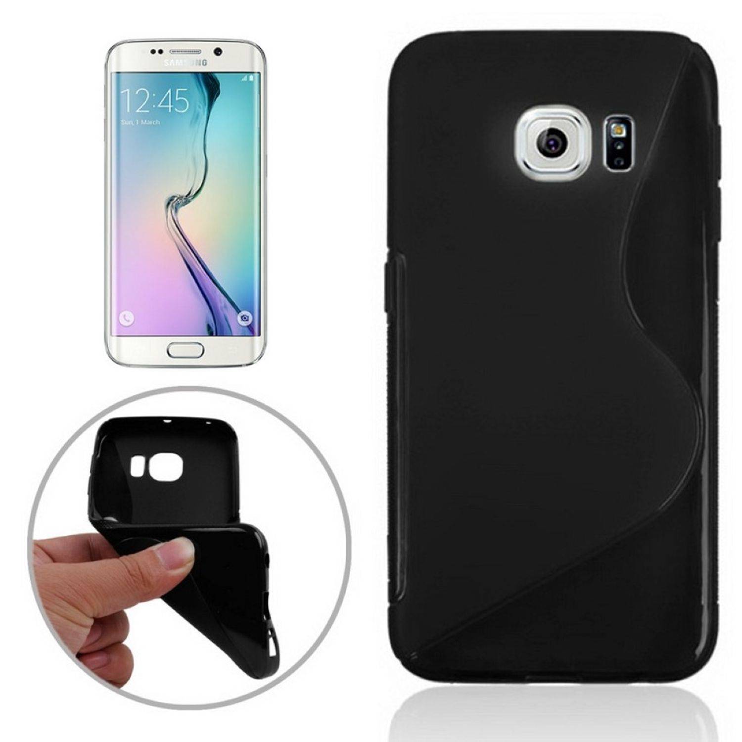Samsung Galaxy S6 Edge Handyhülle Backcover Schwarz