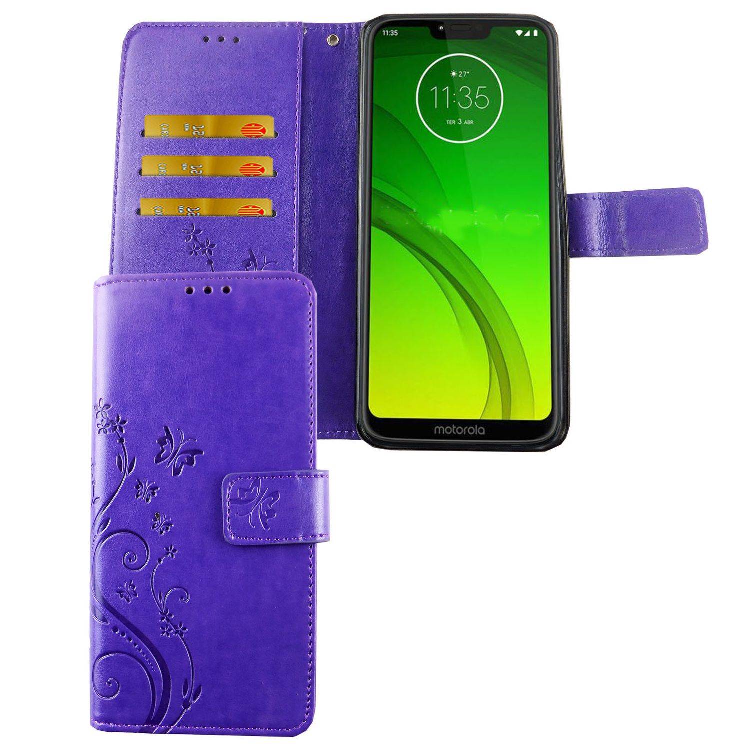 Motorola Moto G7 Handyhülle Bookcover Violett