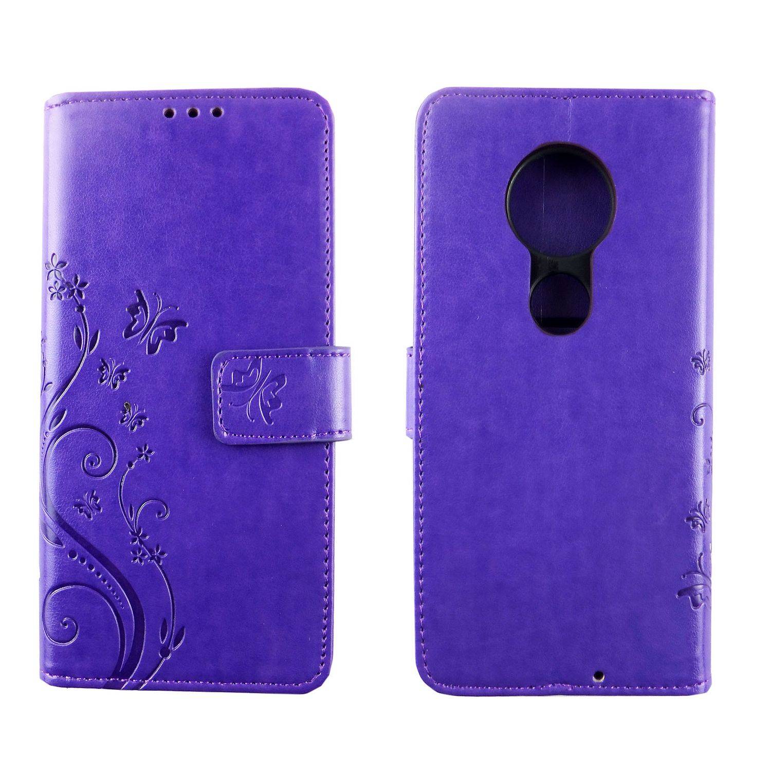 Motorola Moto G7 Handyhülle Bookcover Violett