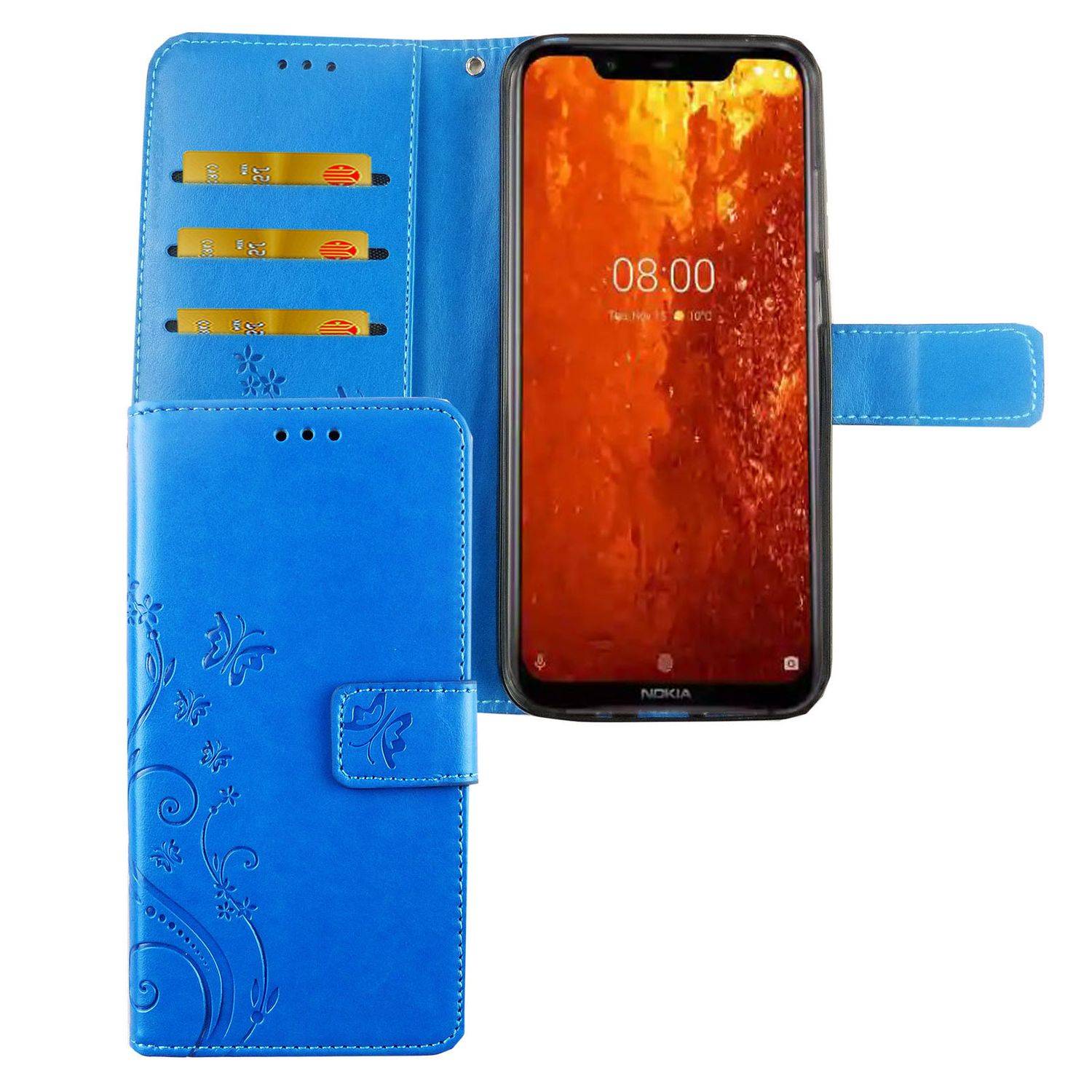 Nokia 8.1 Handyhülle Bookcover Blau