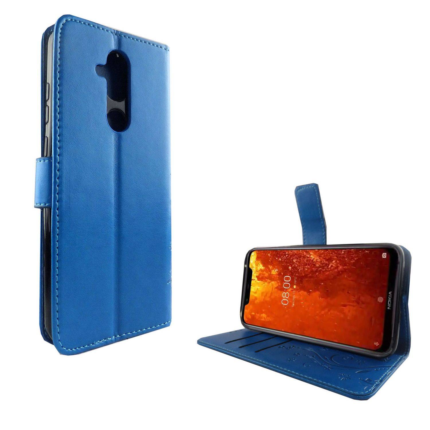 Nokia 8.1 Handyhülle Bookcover Blau
